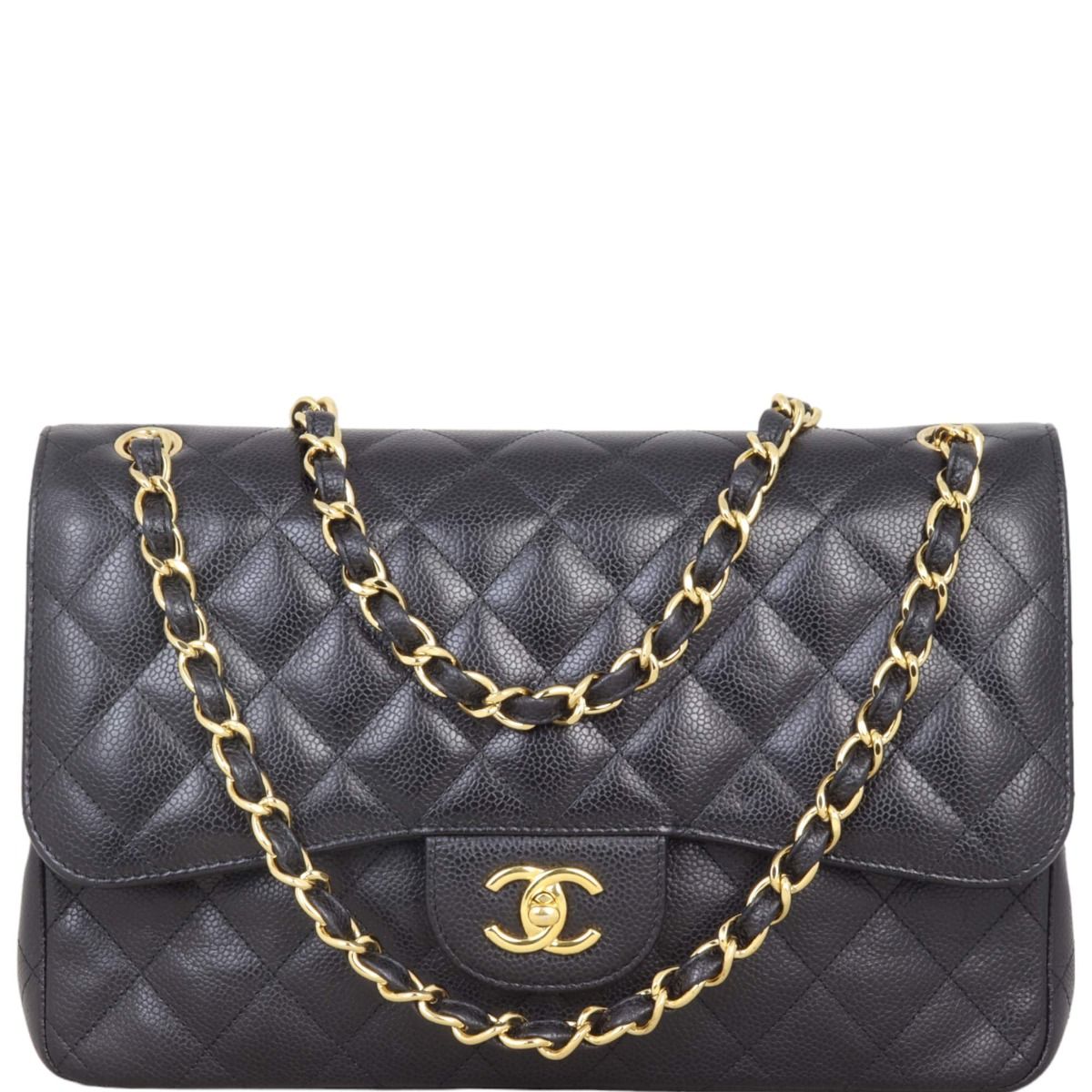 Chanel caviar gold top