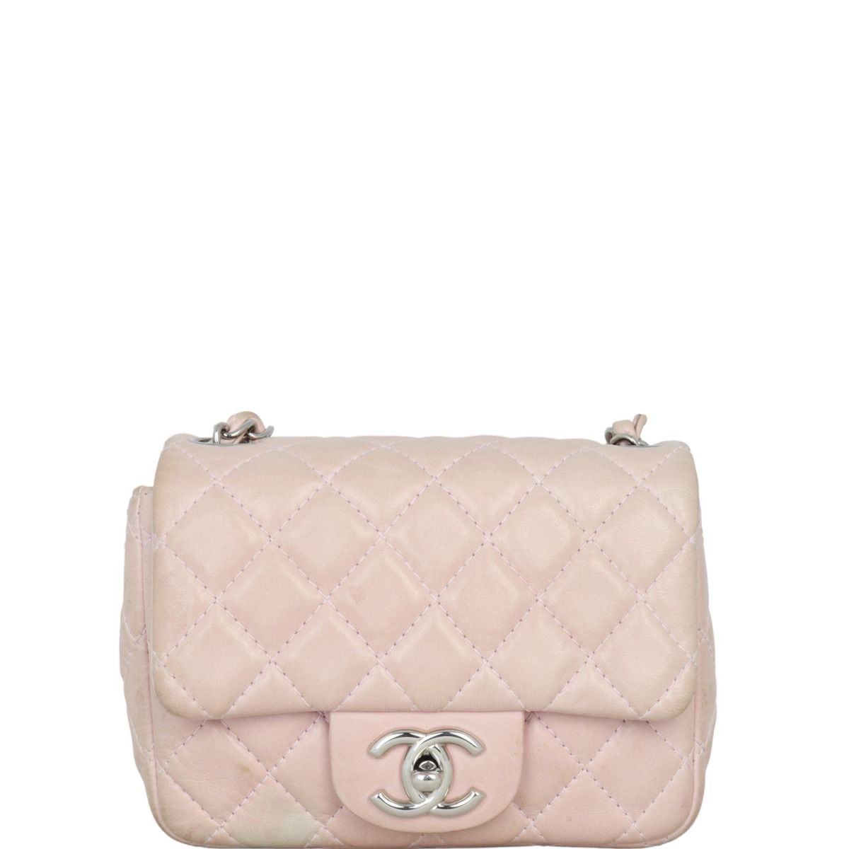 Chanel mini square pink sales