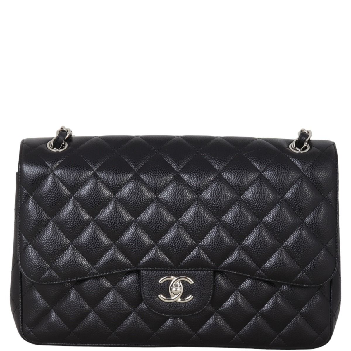 Classic double flap bag quilted caviar jumbo hotsell