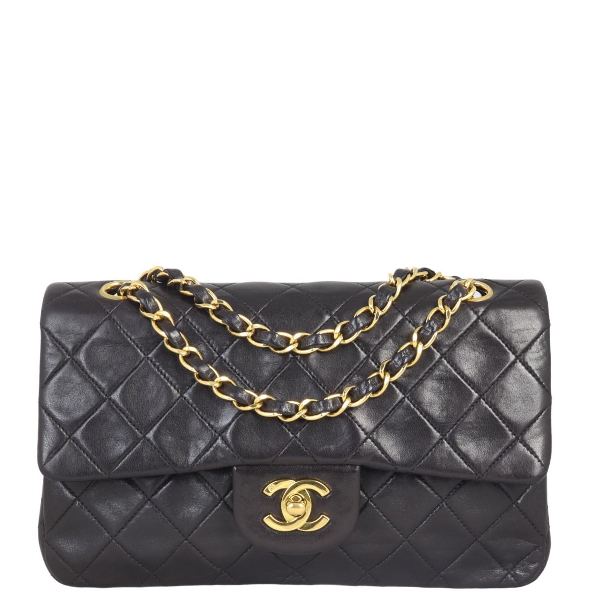 Chanel Classic Double Flap Small Black Lambskin Leather