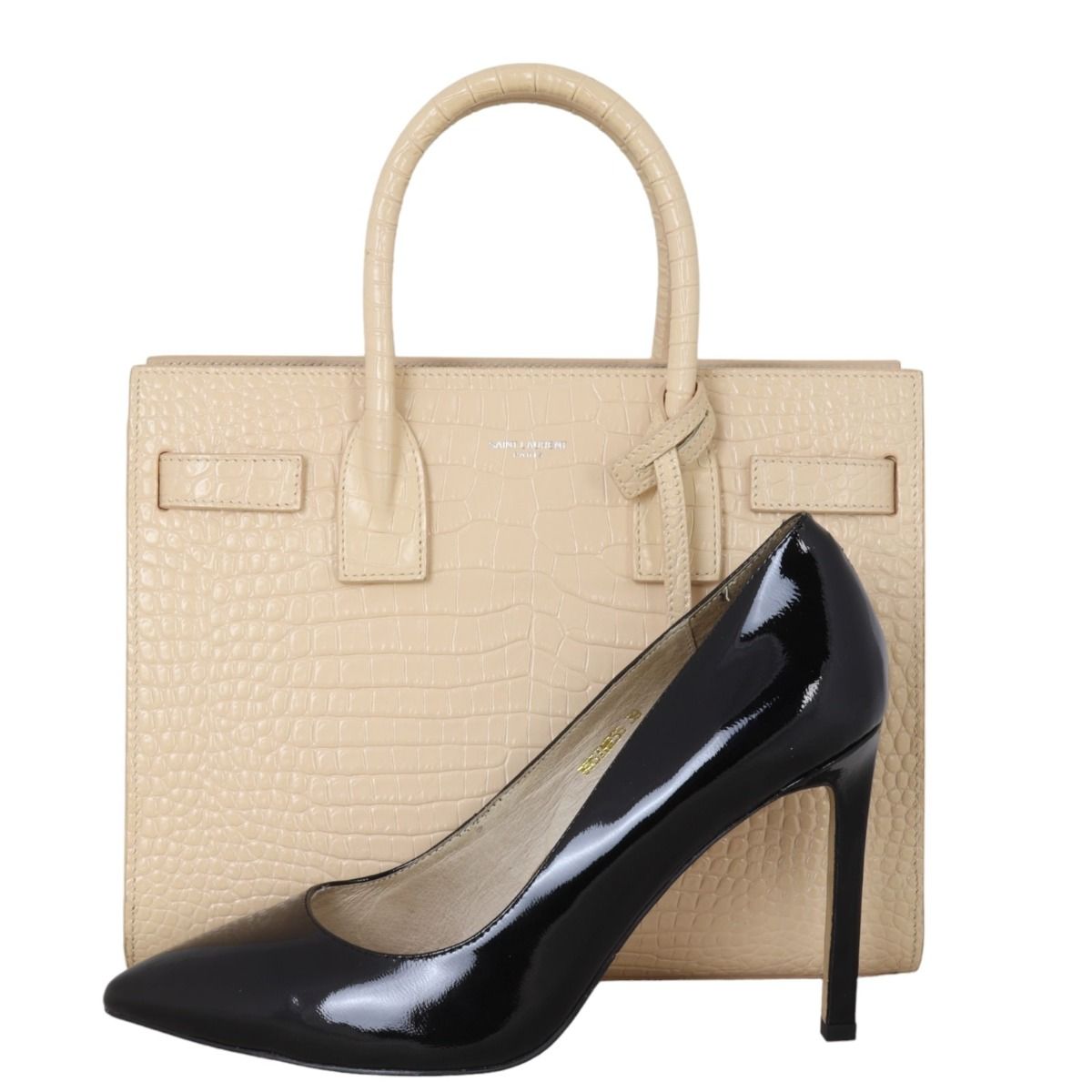 Saint Laurent Sac de Jour Baby Croc Embossed