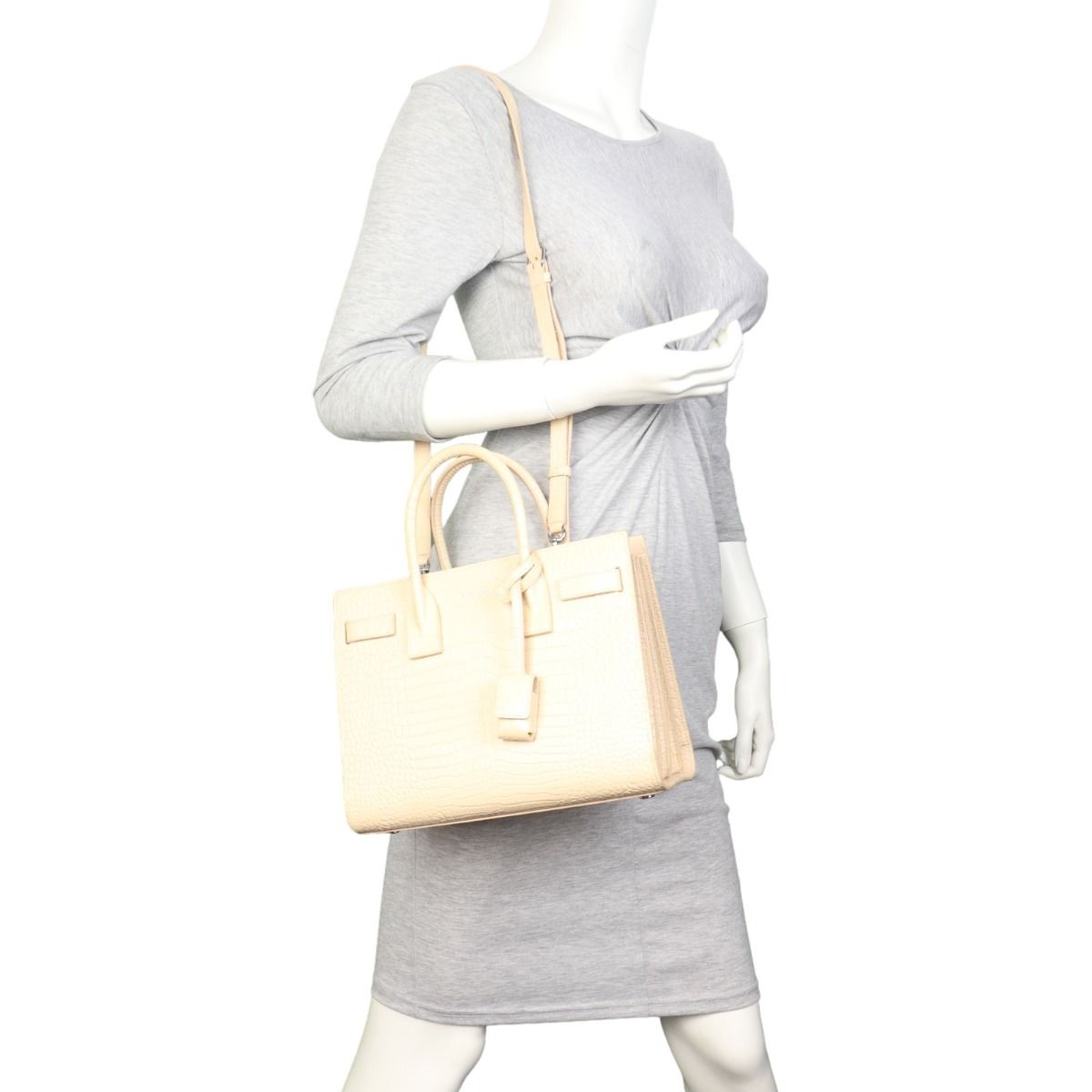 Saint Laurent Sac de Jour Baby Croc Embossed