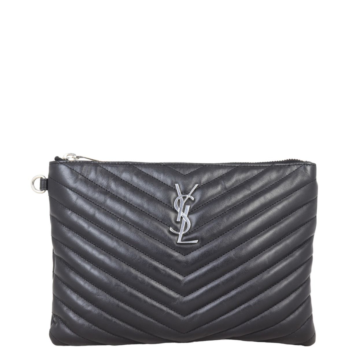 Ysl monogram quilted leather pouch on sale