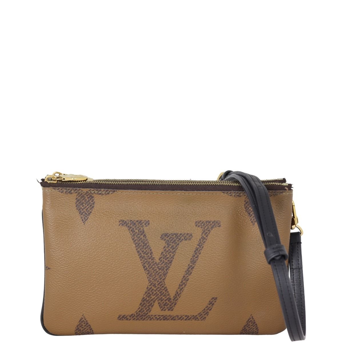 Louis Vuitton Pochette Double Zip Monogram Giant Reverse Brown in Canvas  with Gold-tone - US