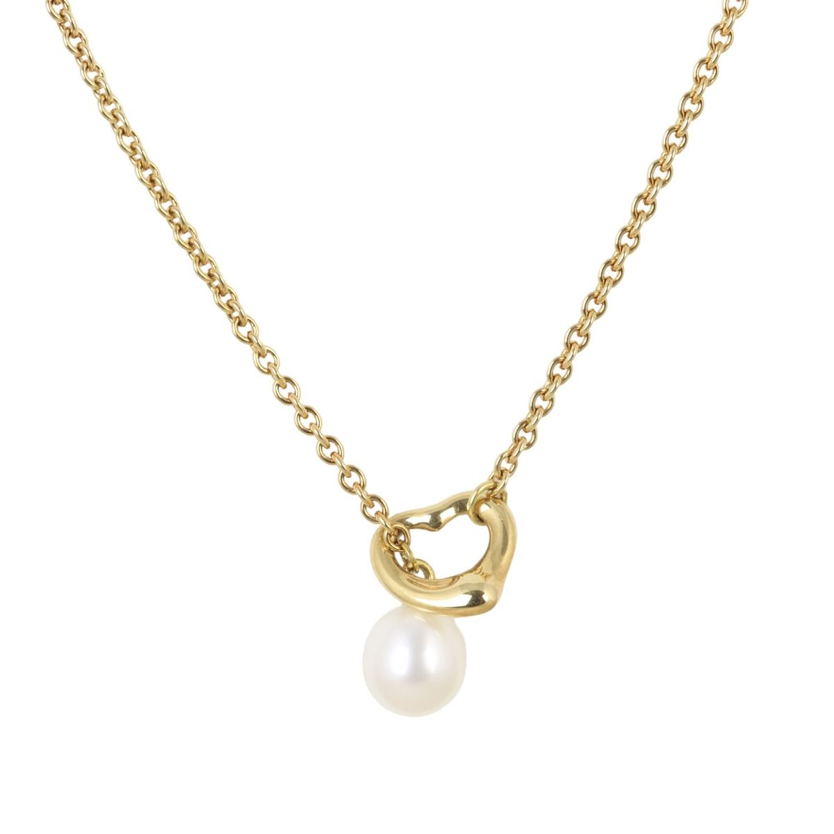 Tiffany heart and pearl necklace hot sale