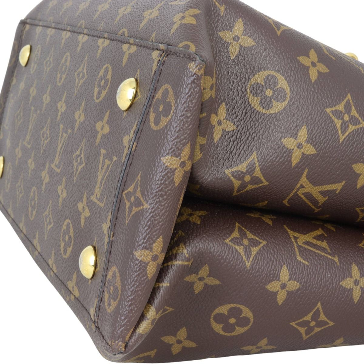 LOUIS VUITTON Flower Zipped PM Monogram Canvas Tote Bag Brown