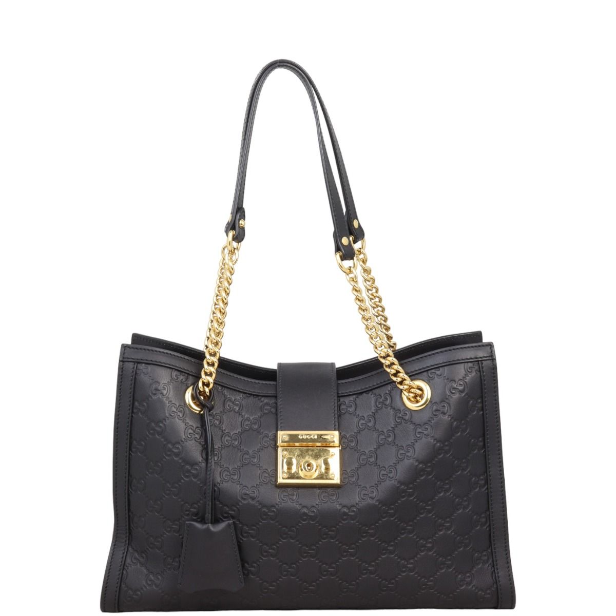 Gucci medium padlock hotsell leather tote