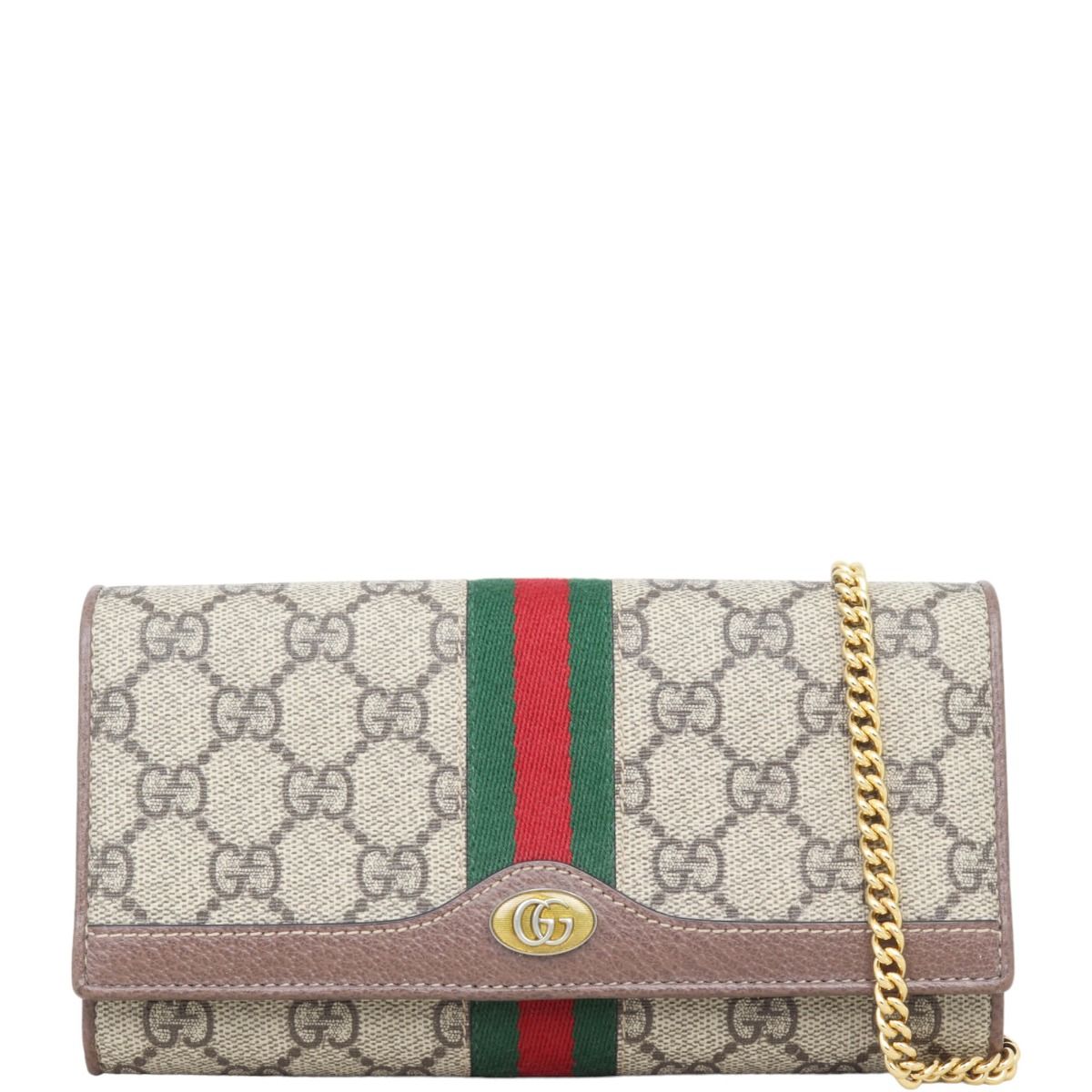Gucci ophidia gg supreme canvas shop flap wallet on chain