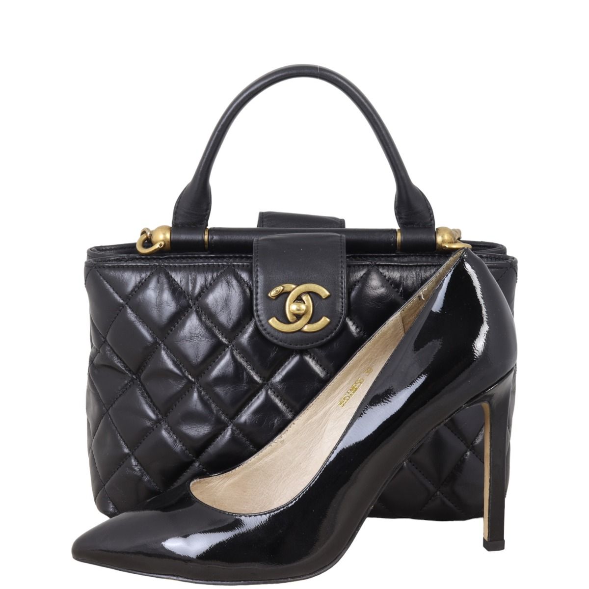 Chanel gold bar top handle best sale