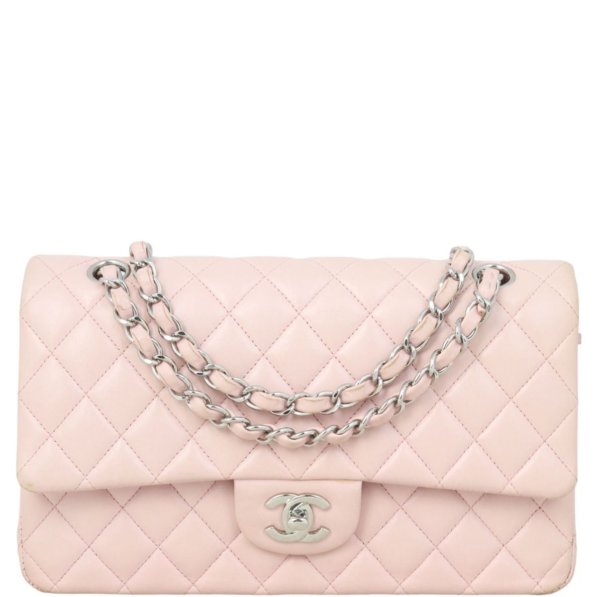 Pink quilted chanel bag discount