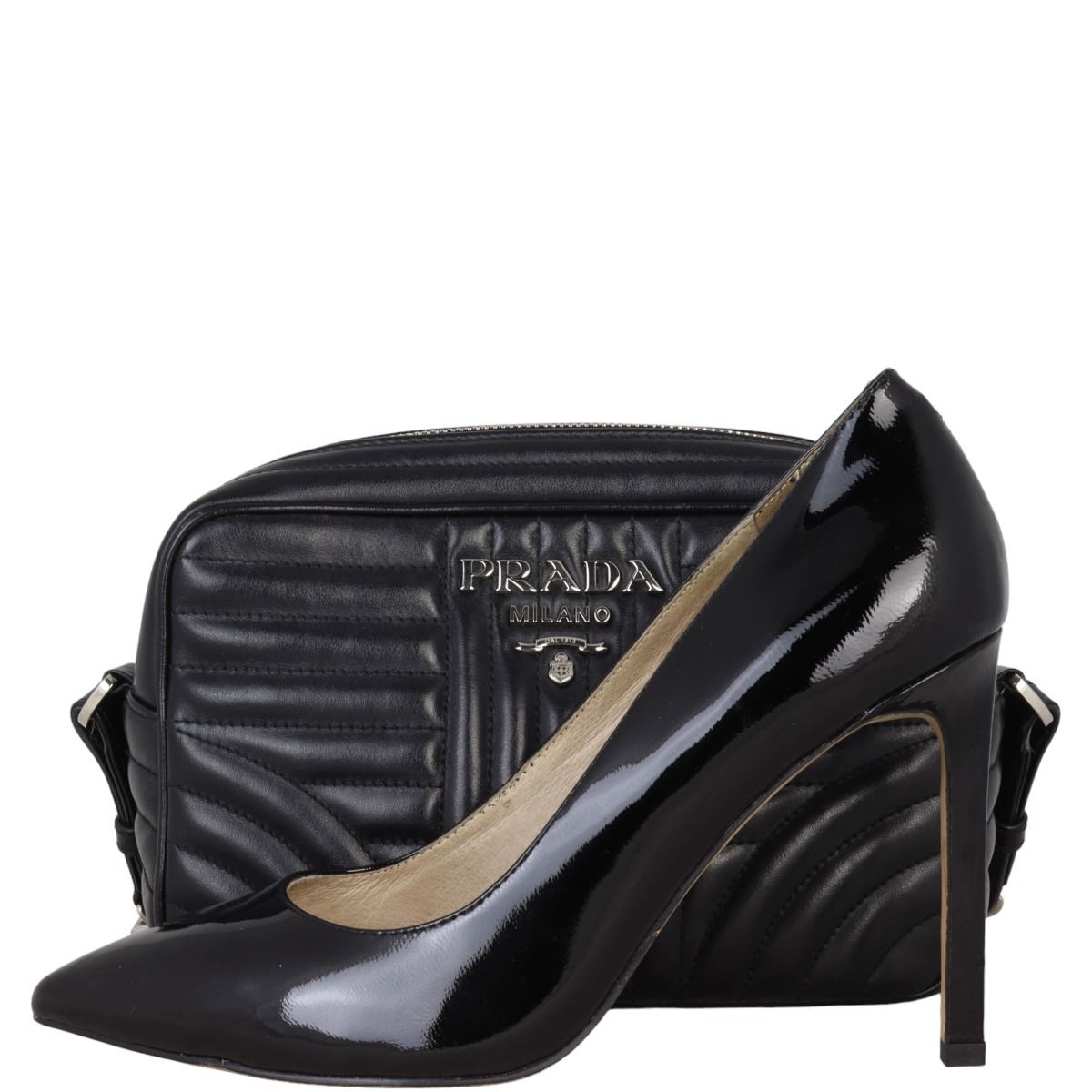 Prada quilted leather camera bag clearance