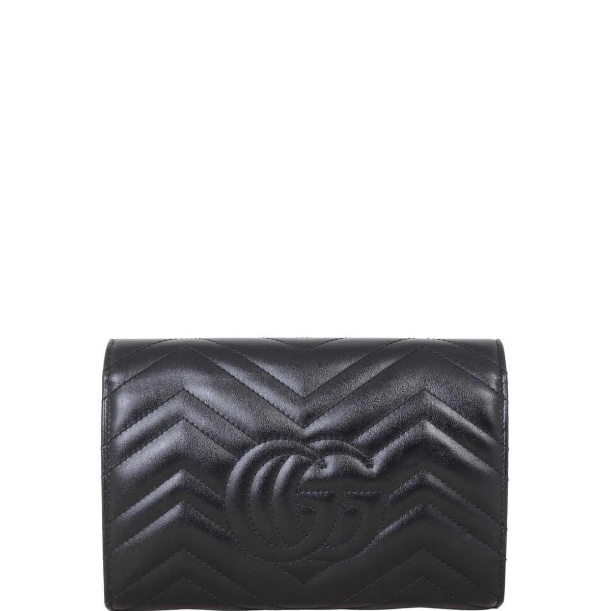 Gg marmont chevron quilted leather flap wallet on a chain discount