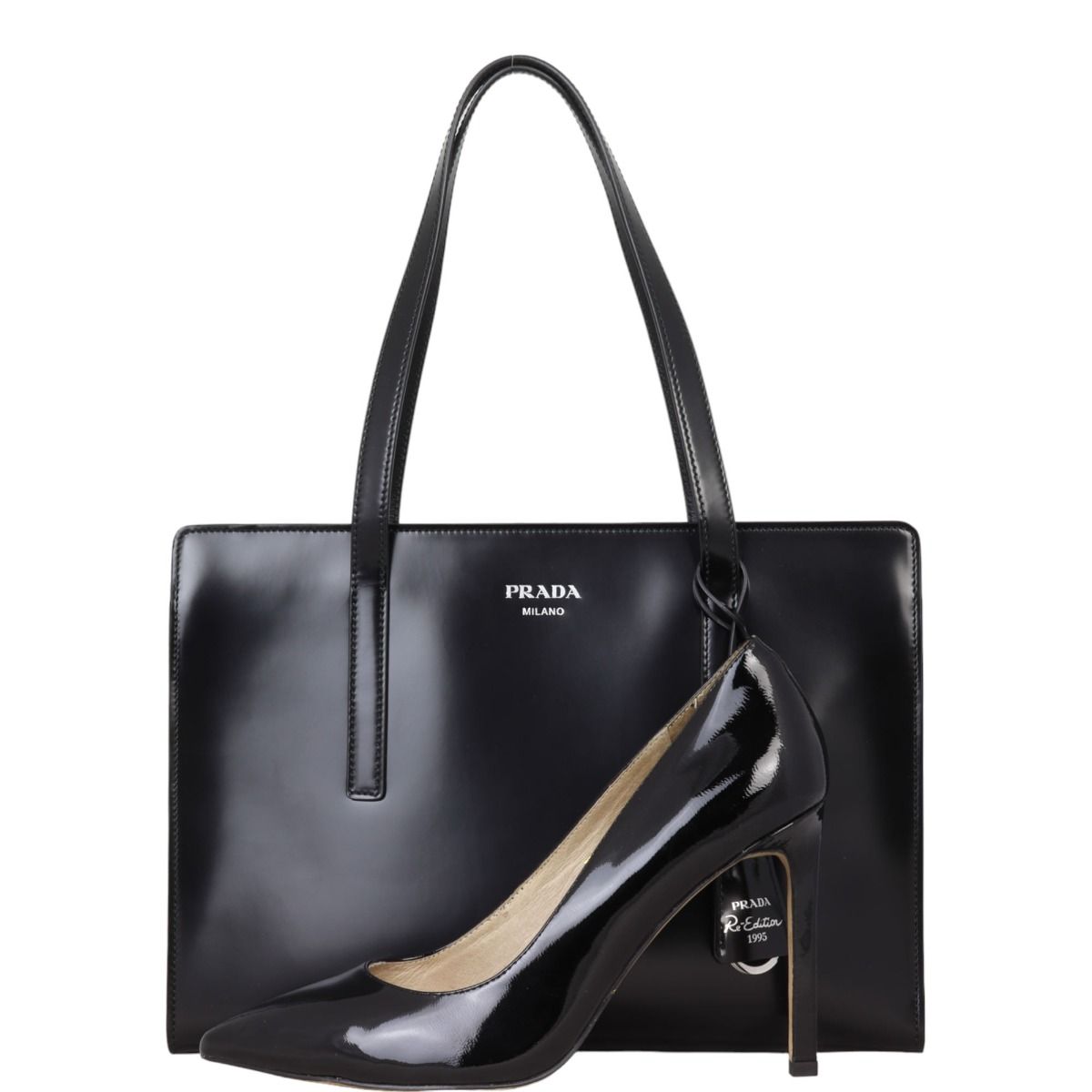 超爆安 1995 Re-Edition Prada Tote Leather Brushed バッグ