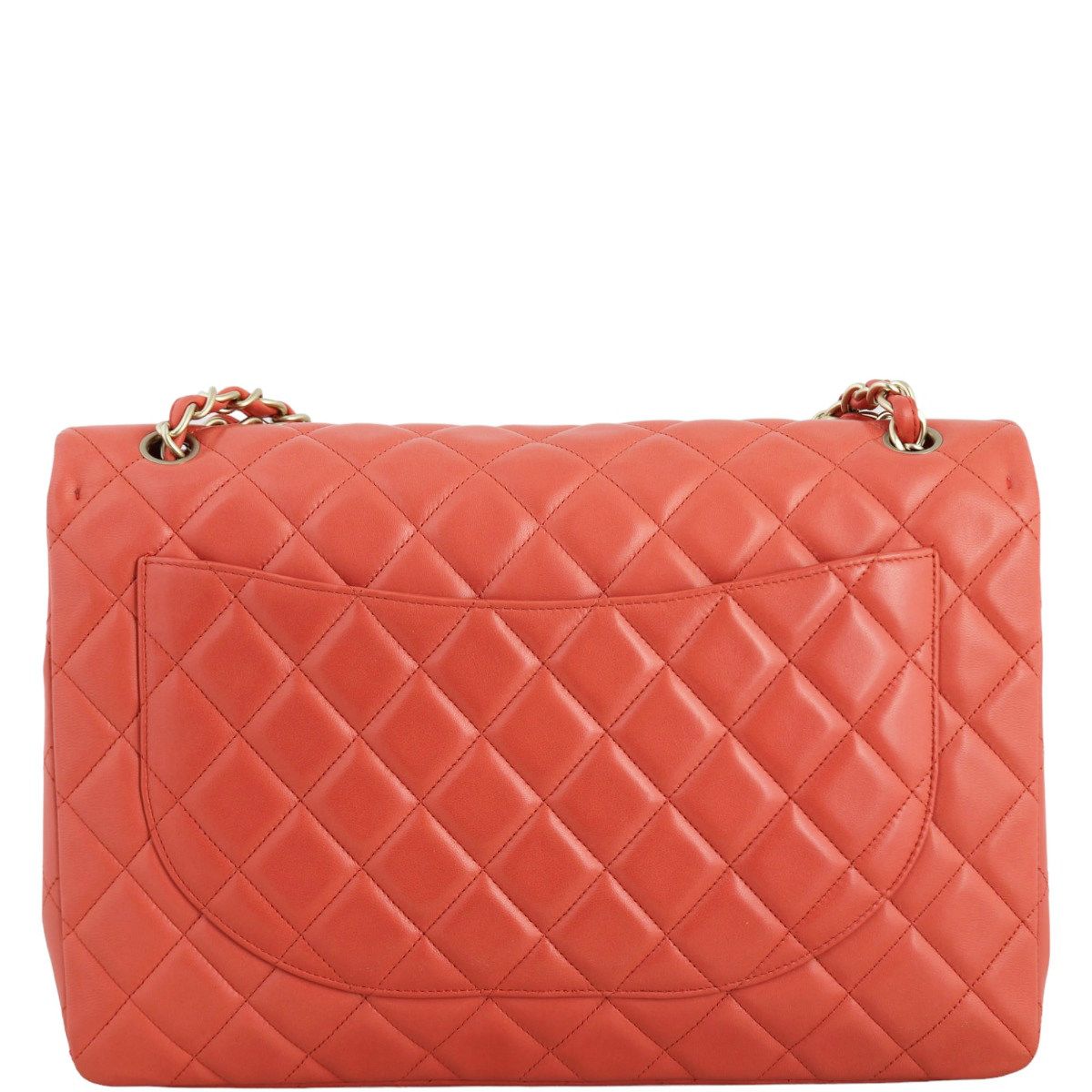 Chanel Classic Single Flap Maxi Coral Red