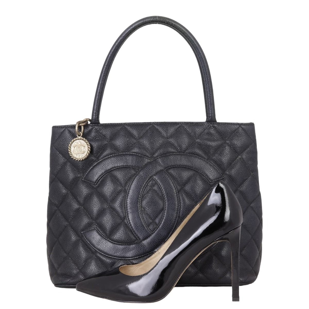 Chanel Medallion Tote Black Caviar