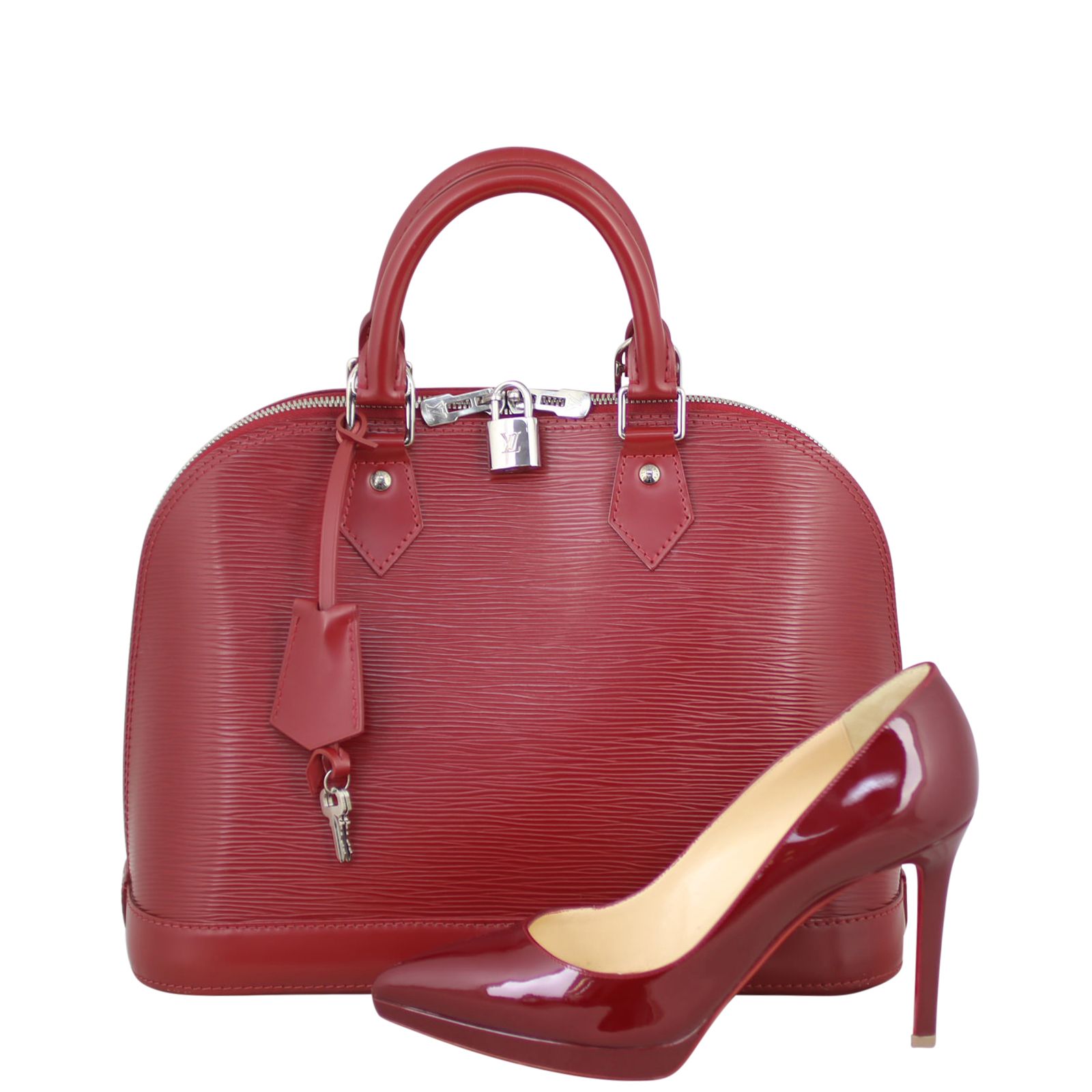Louis Vuitton Alma PM Epi with Shoulder Strap Deep Red