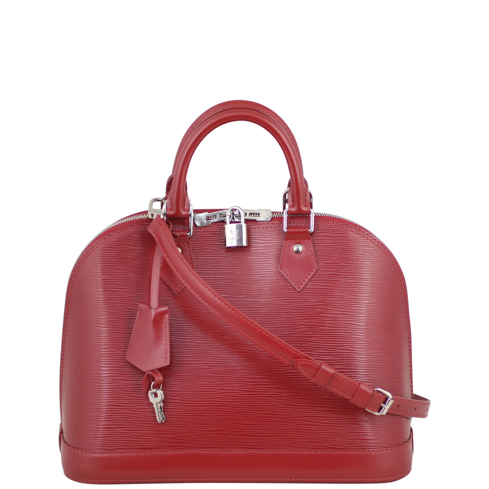 Louis Vuitton Alma PM Epi with Shoulder Strap Deep Red