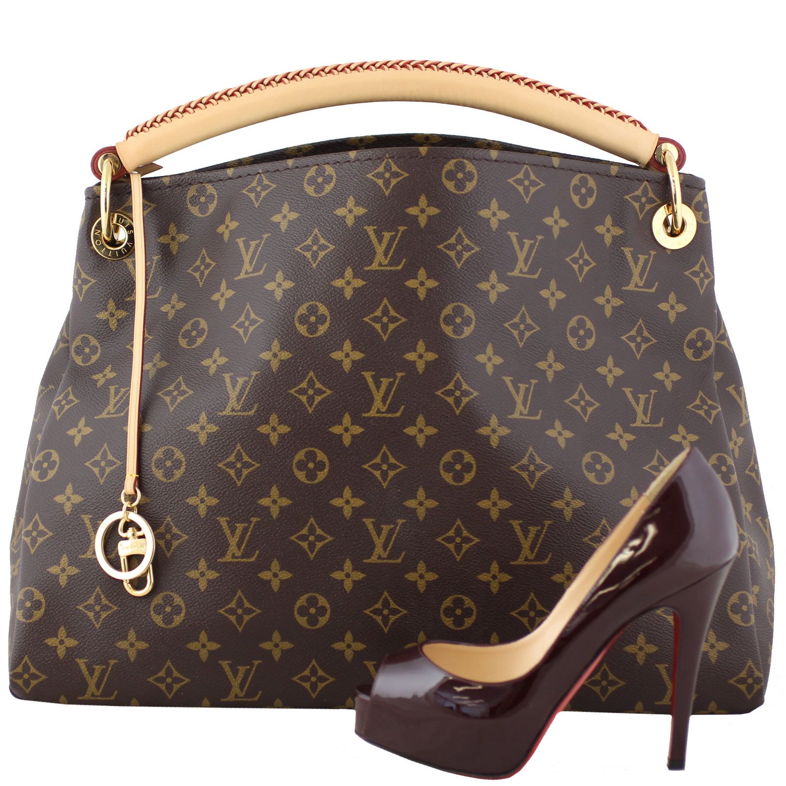 Louis Vuitton Artsy MM Monogram Vachetta Cowhide Leather Trim