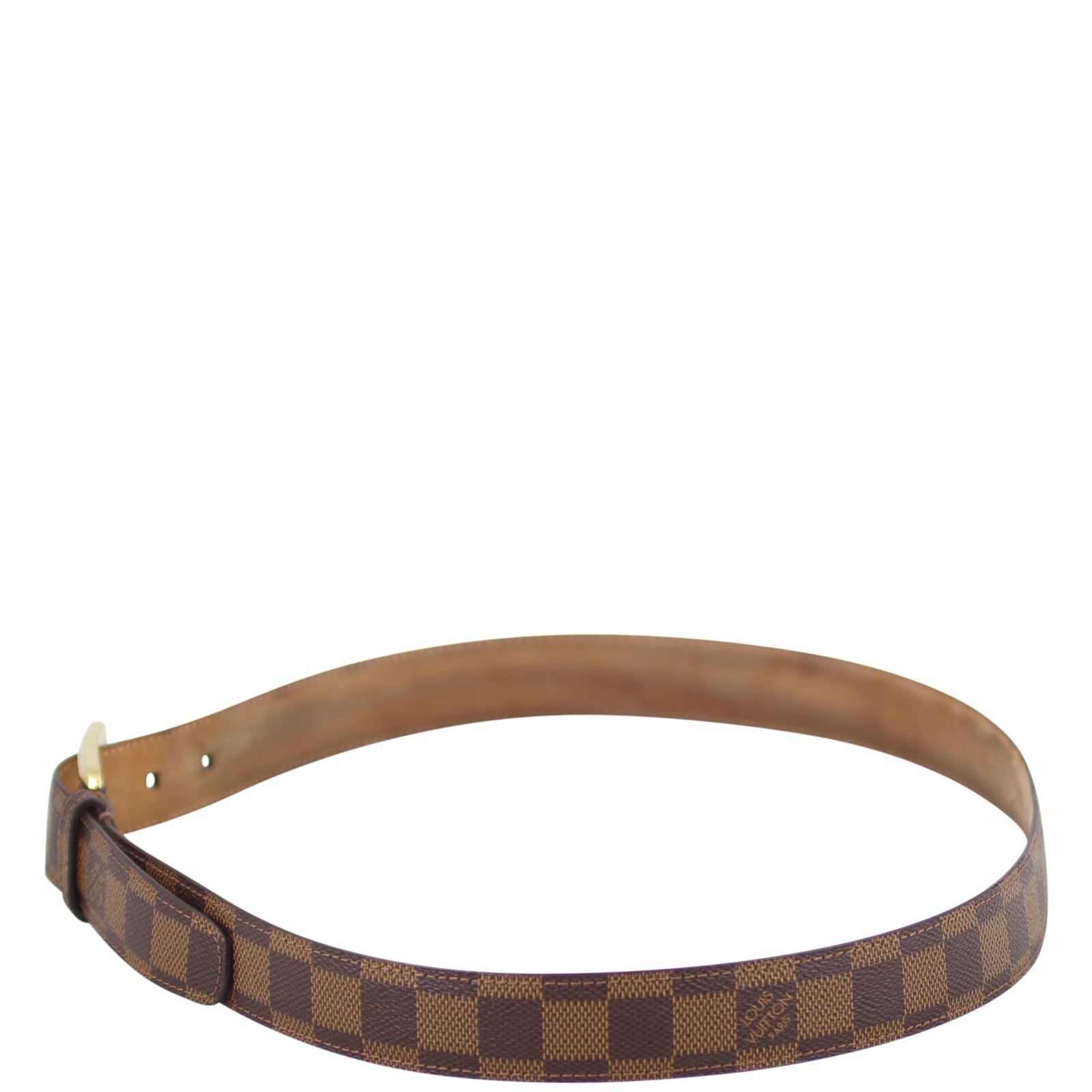 Lv checkered belt shop