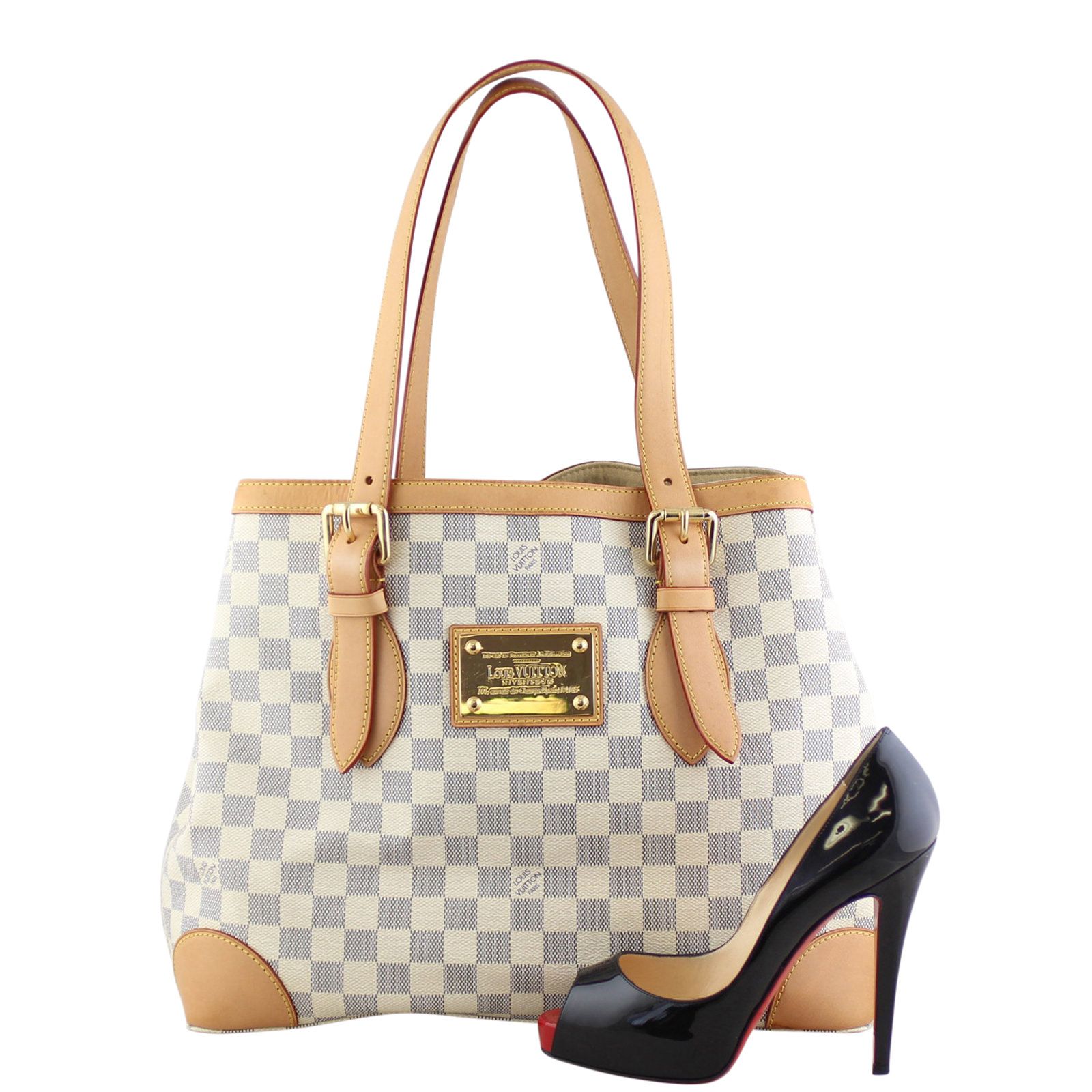 Louis vuitton hampstead mm damier azur clearance