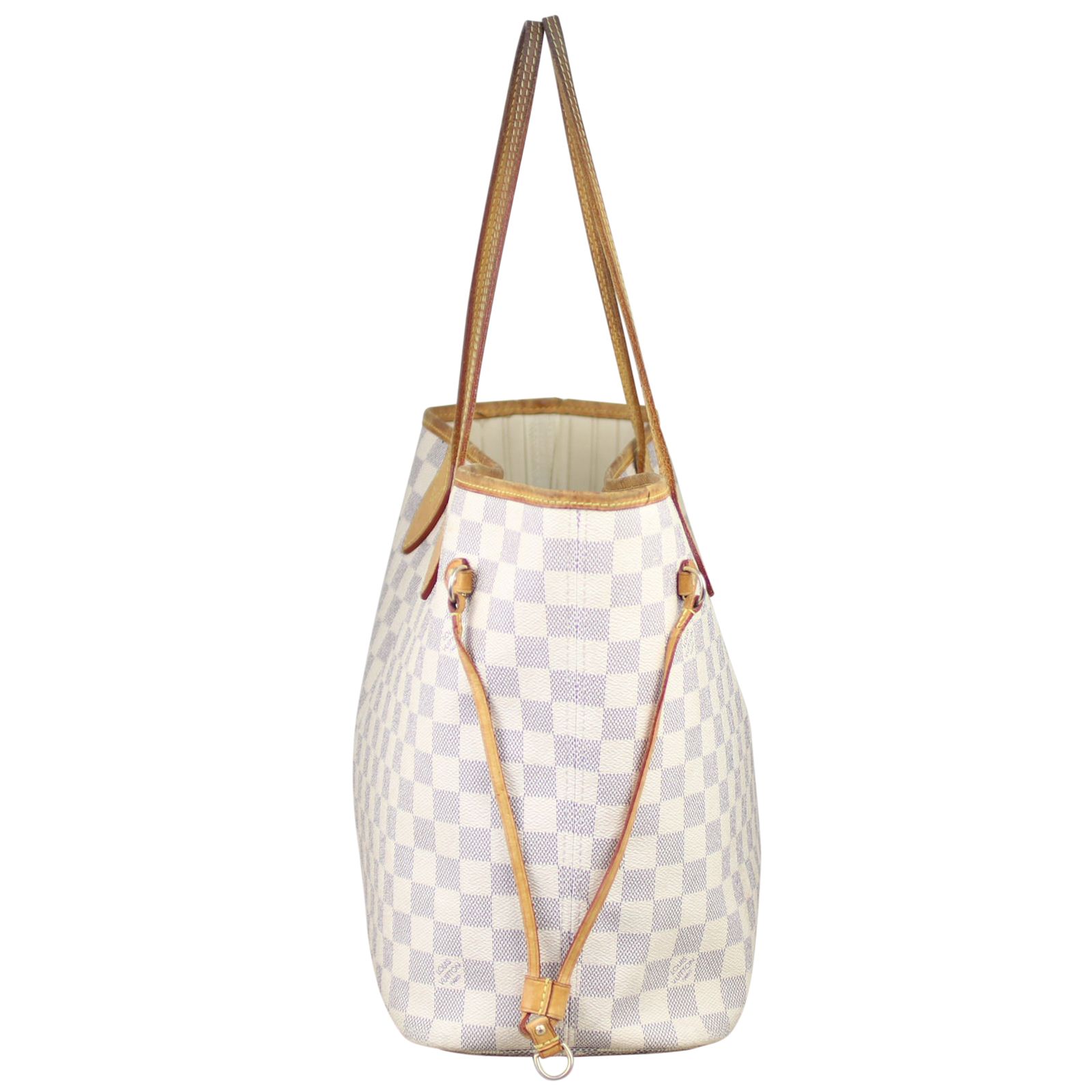 Louis Vuitton Neverfull Mm Rose Ballerine with Pouch 2019 White Damier -  MyDesignerly