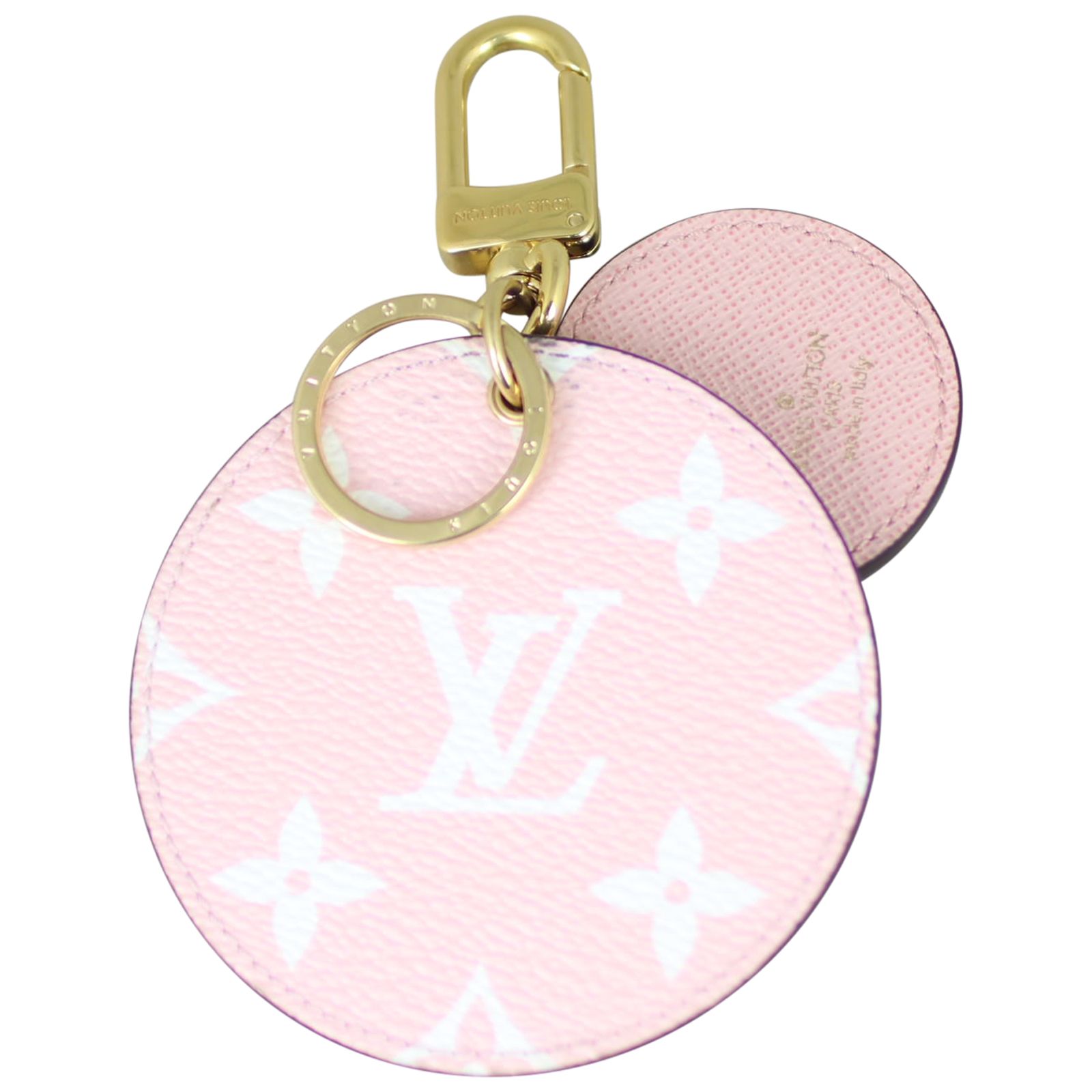 LOUIS VUITTON Monogram LV Compact Mirror Bag Charm Keychain Round