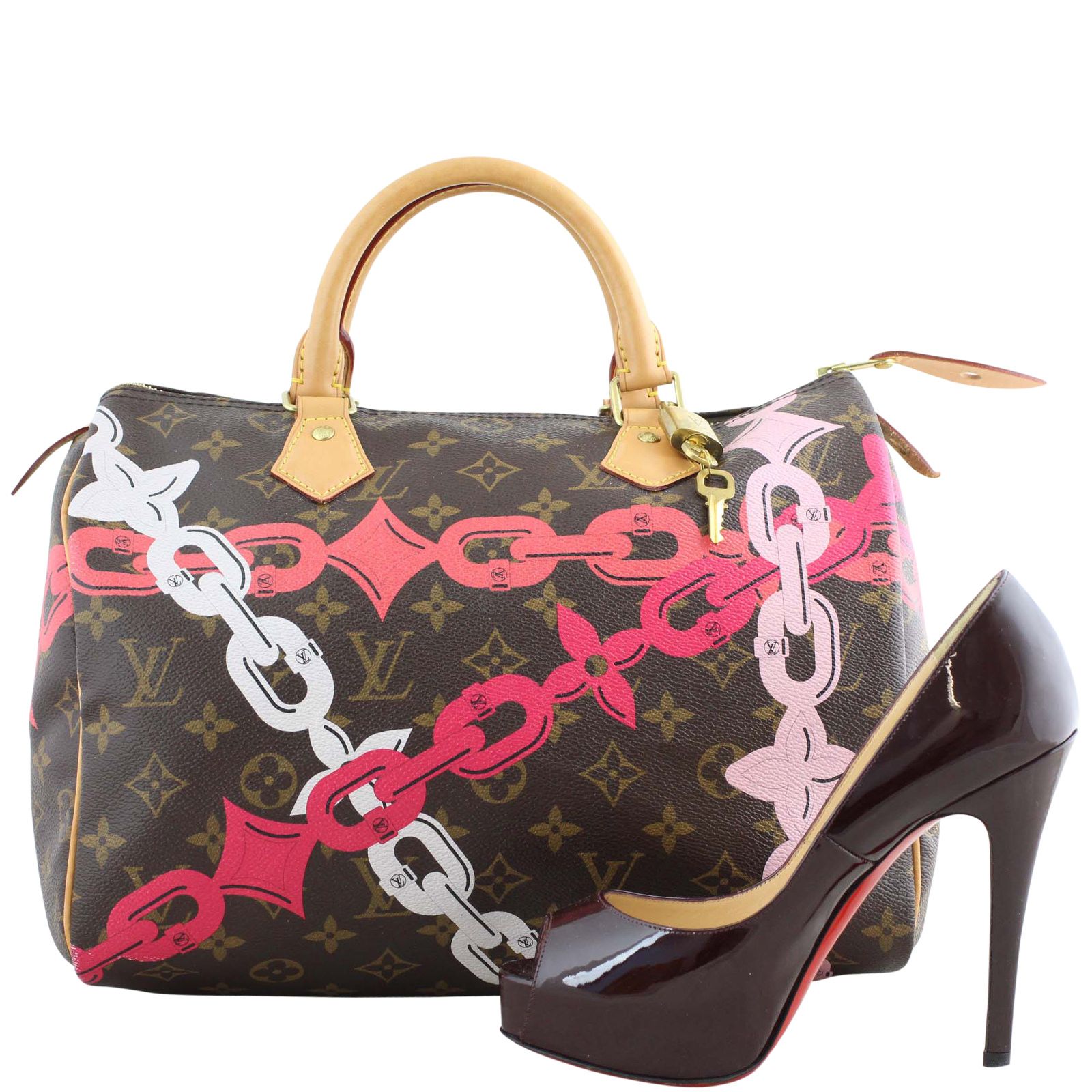 Louis vuitton pink flower handbag hot sale