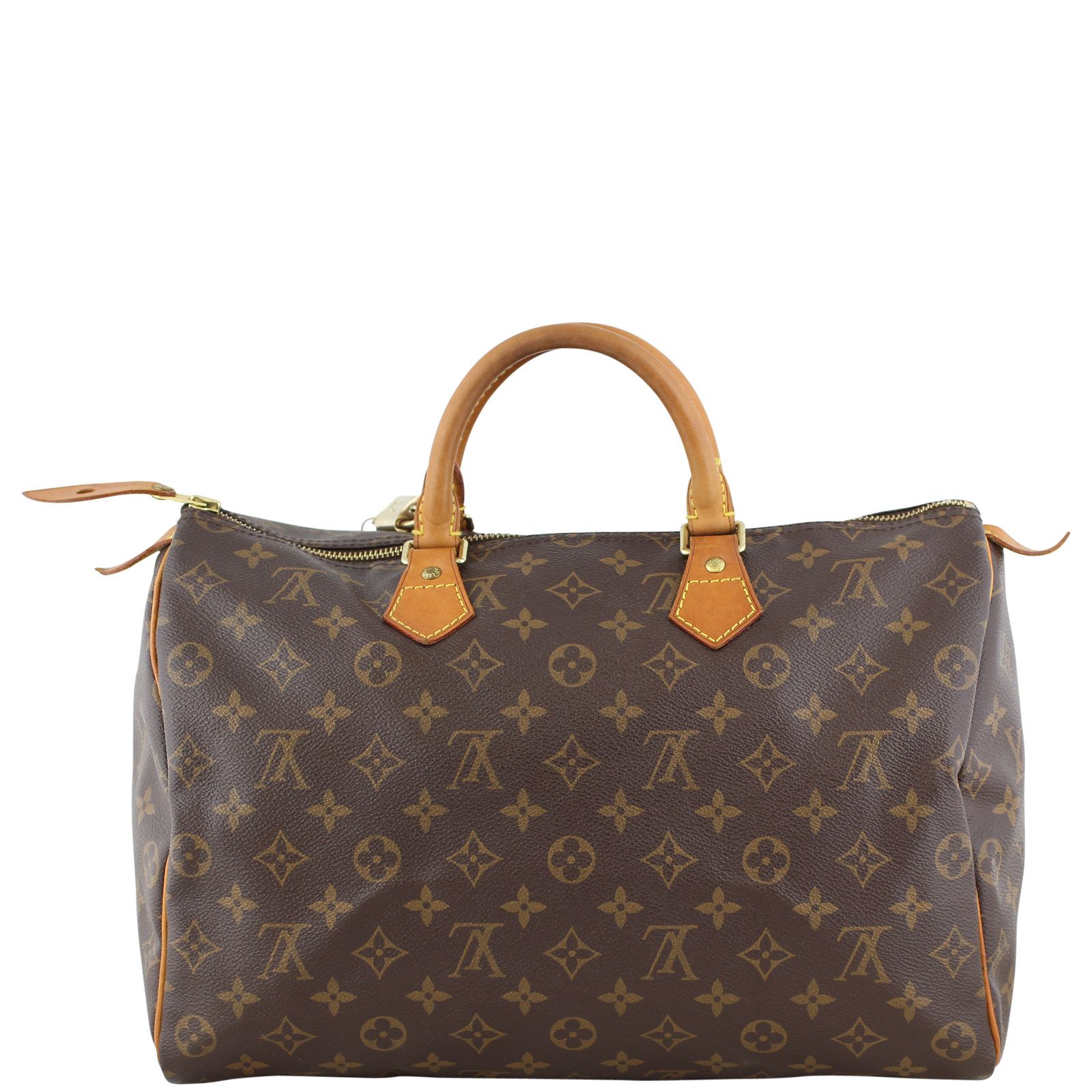 LOUIS VUITTON Speedy 35 Monogram Canvas Shoulder Bag Brown