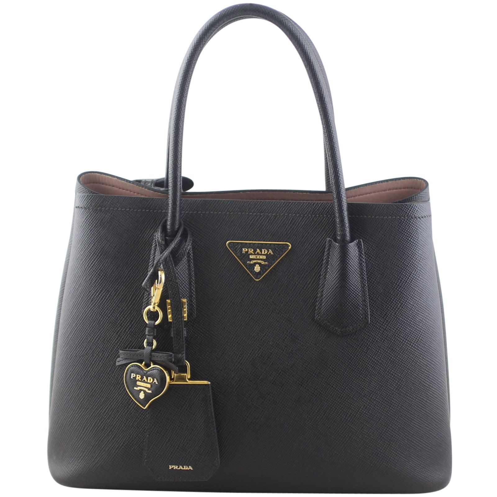 Prada Saffiano Cuir Double Tote Small