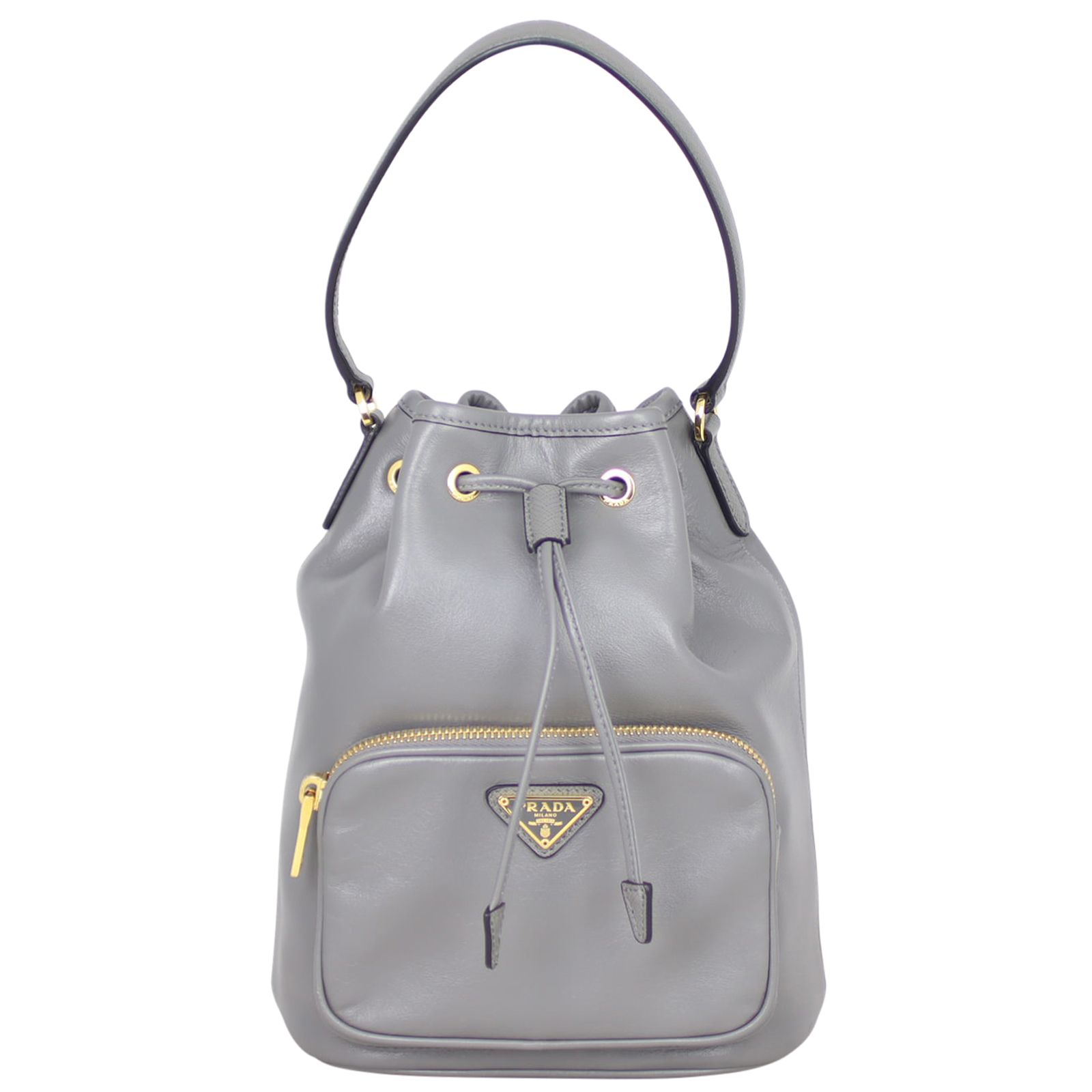 Prada Duet Leather Bucket Bag