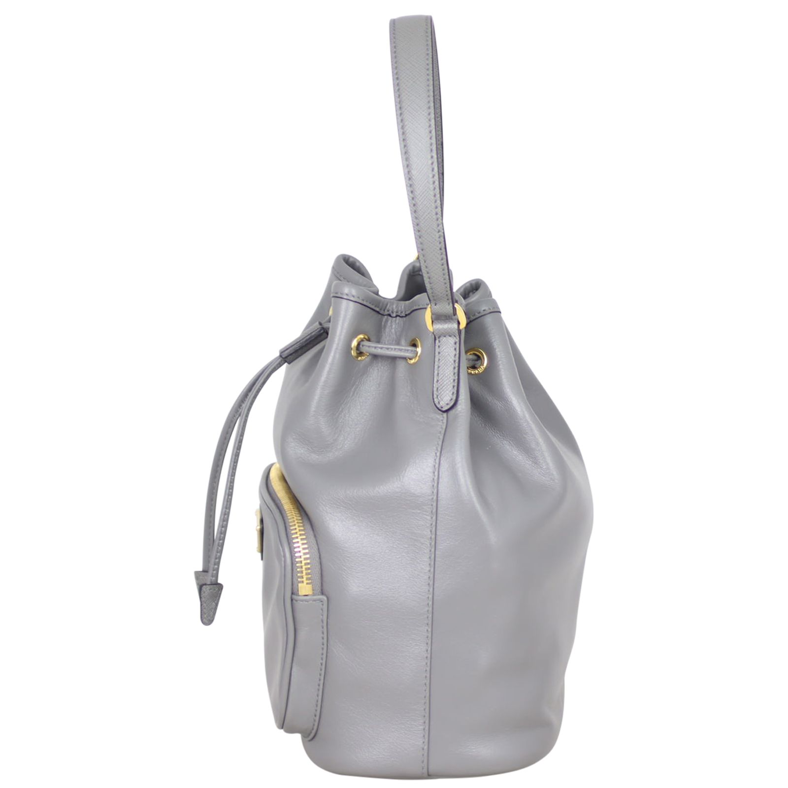 Prada Duet Leather Bucket Bag
