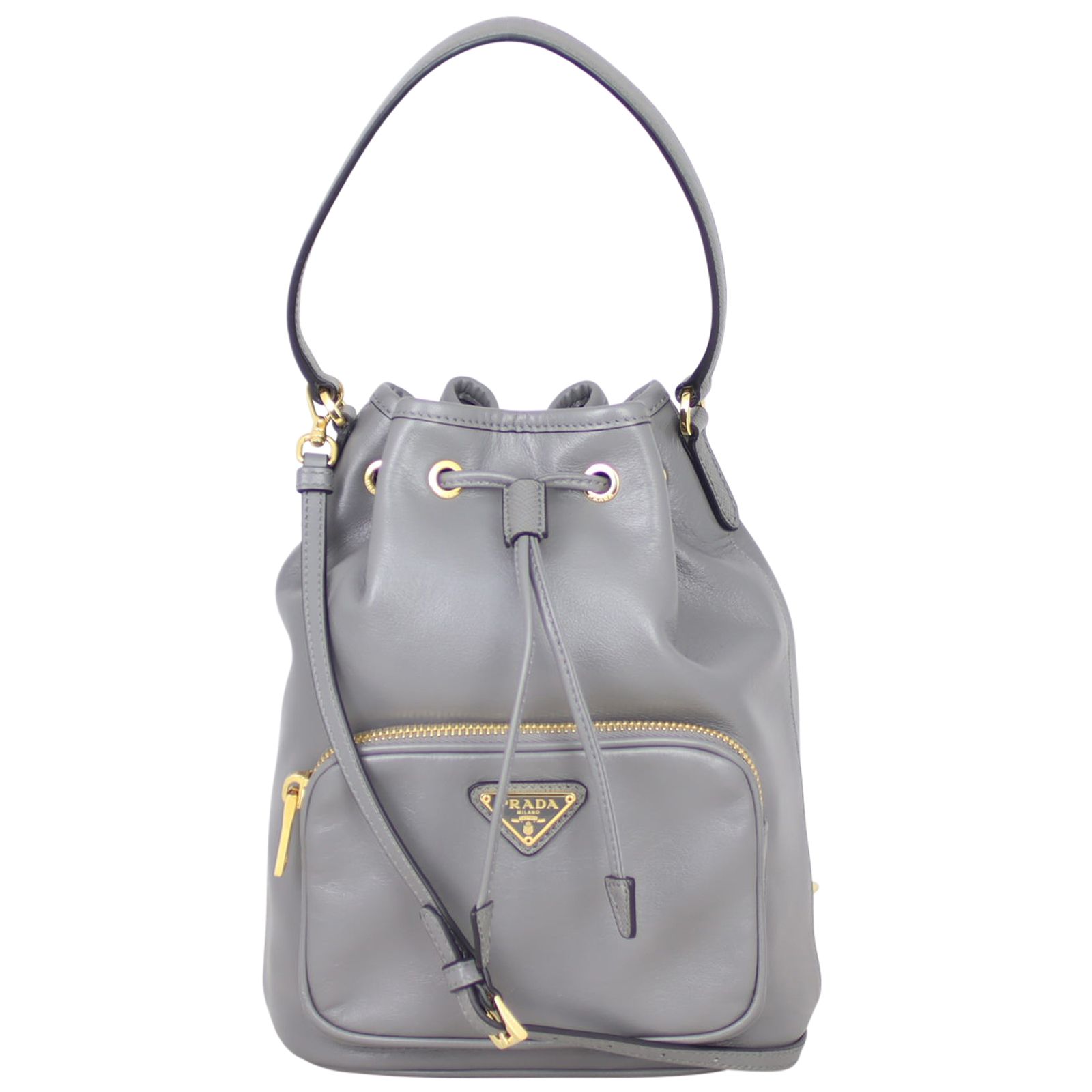 Prada bucket bag leather shop