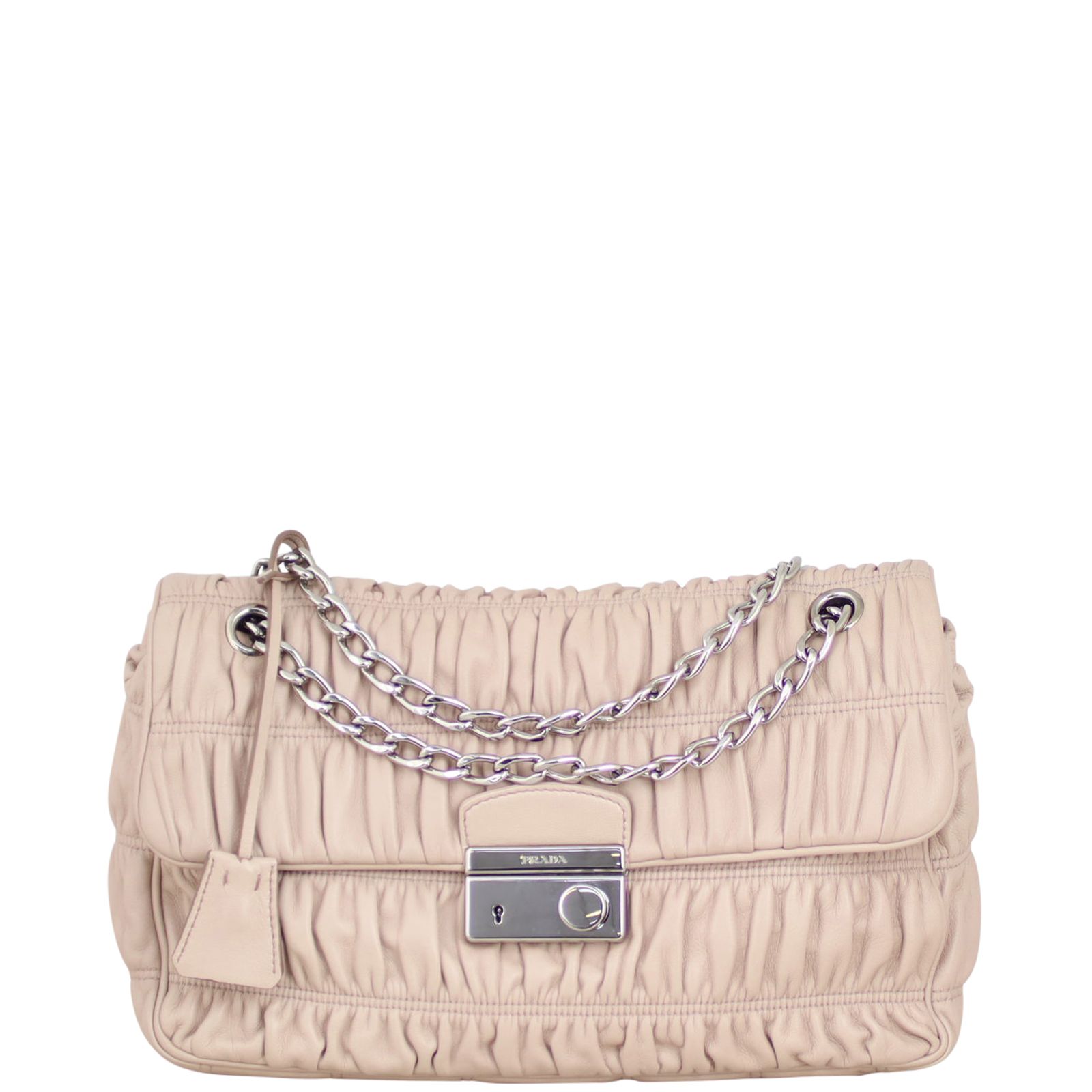 Prada nappa gaufre leather chain flap bag hotsell