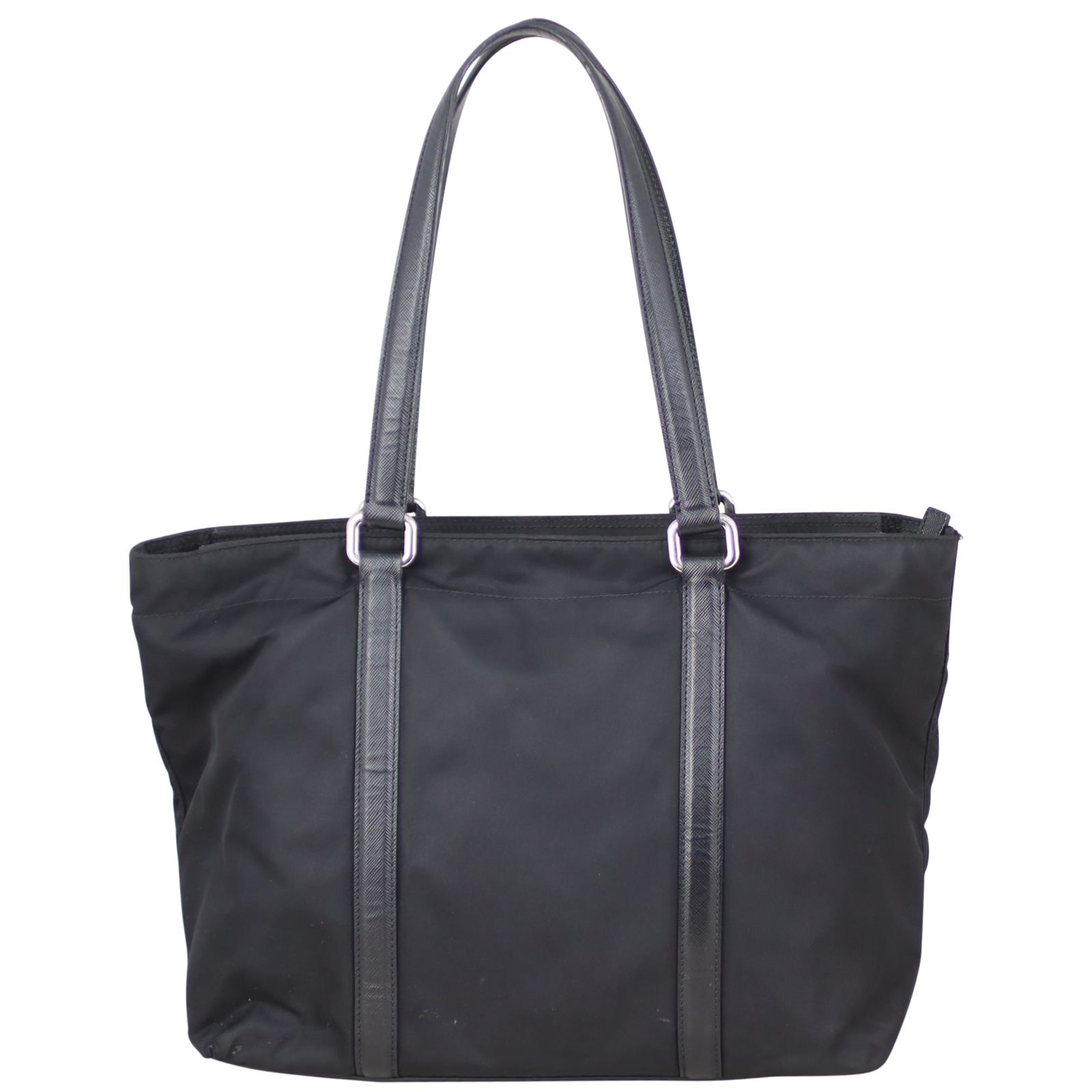 バッグ PRADA LEATHER NYLON SHOULDER HAND BAG Prada Black Nylon Leather Tessuto Canapa Shoulder Bag