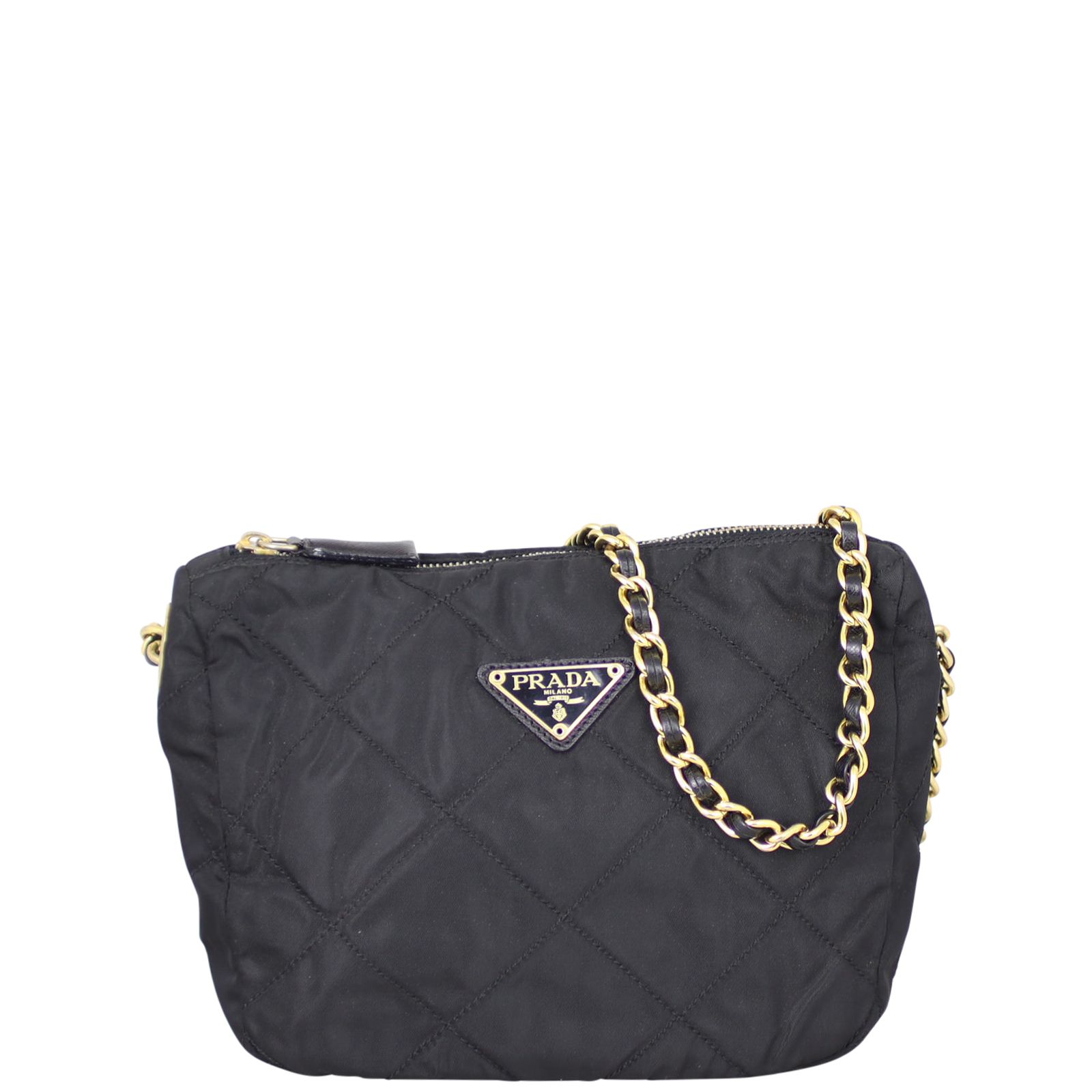 Prada Quilted Tessuto Chain Bag