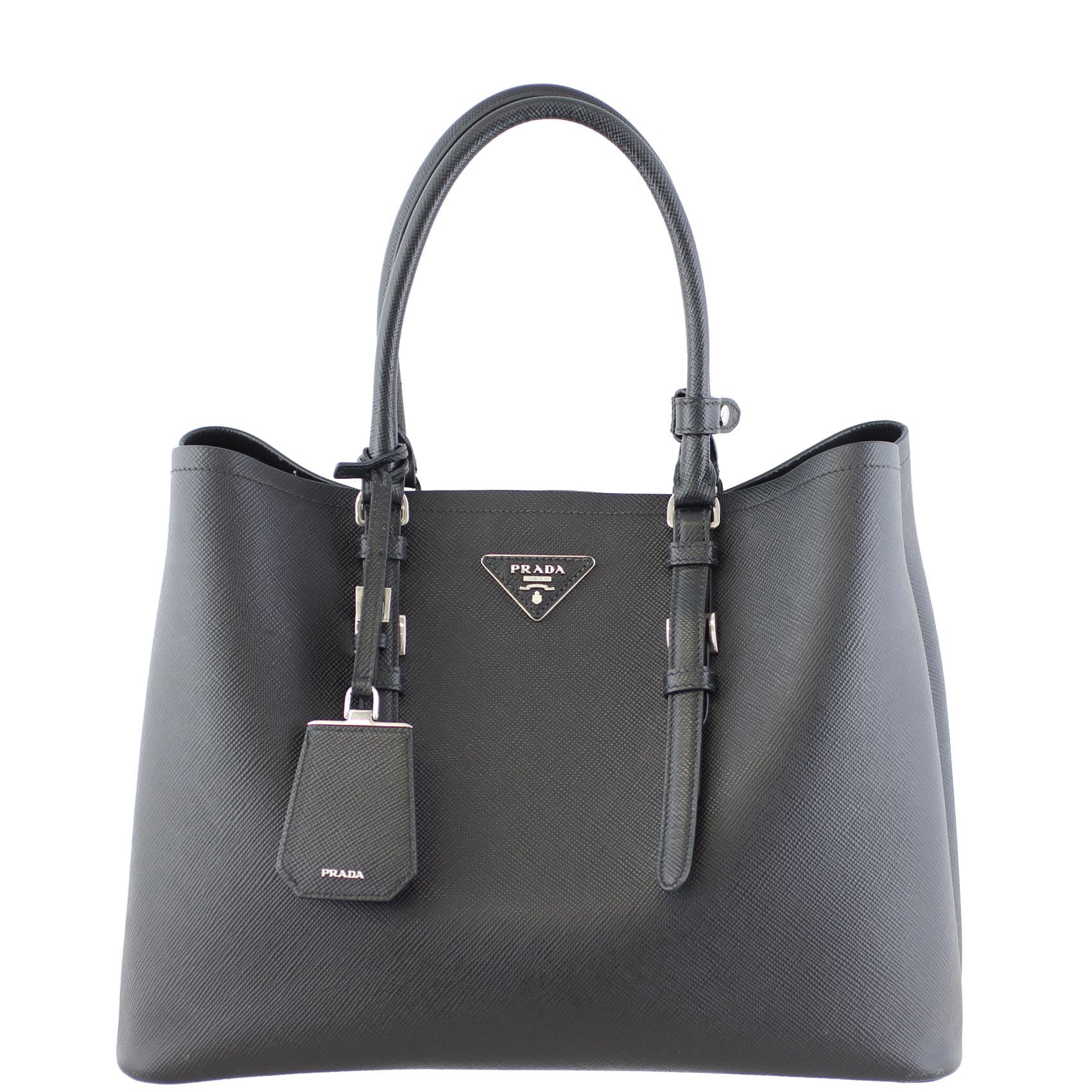 Prada double bag grey shop