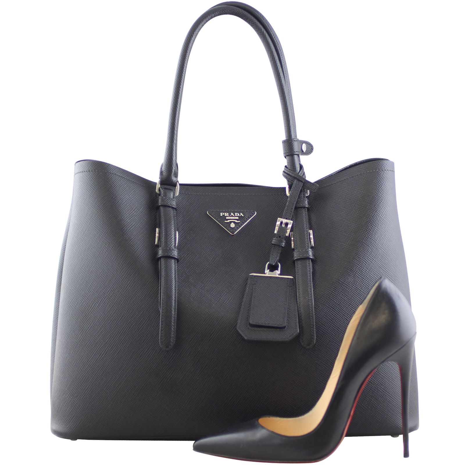 Prada Saffiano Cuir Double Bag Large