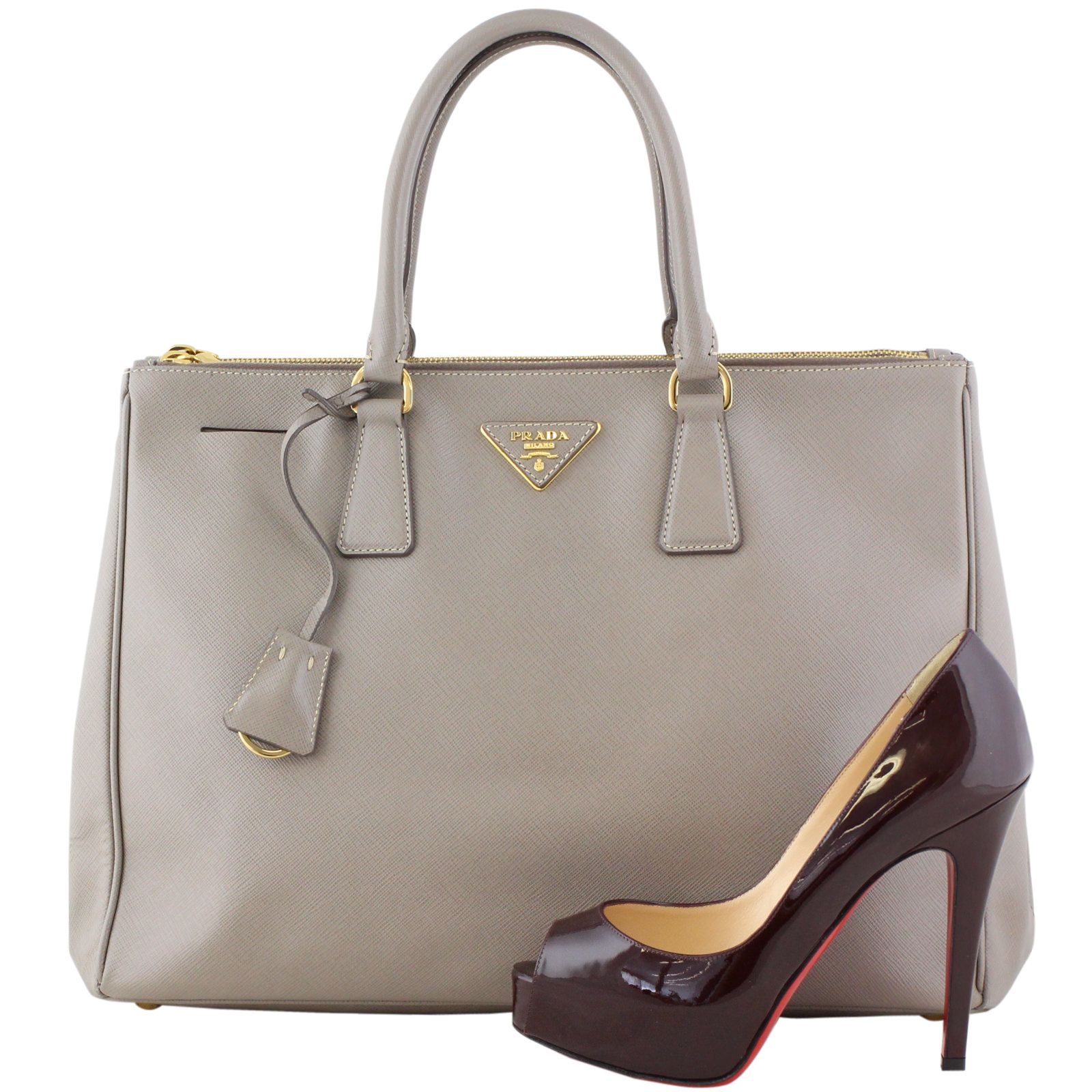 Prada Saffiano Lux Galliera Double Zip Tote Medium