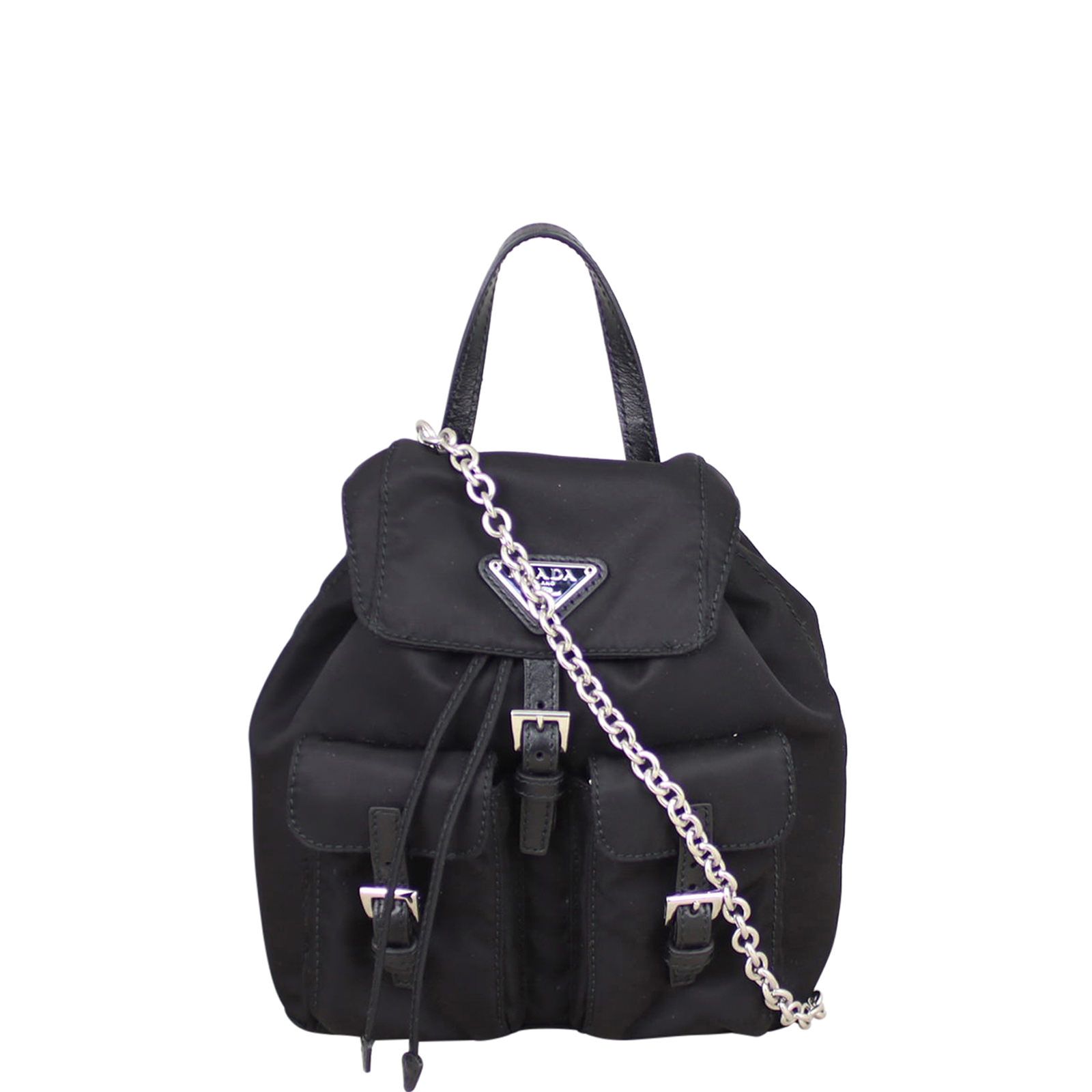 Prada Tessuto Vela Mini Backpack Chain Bag