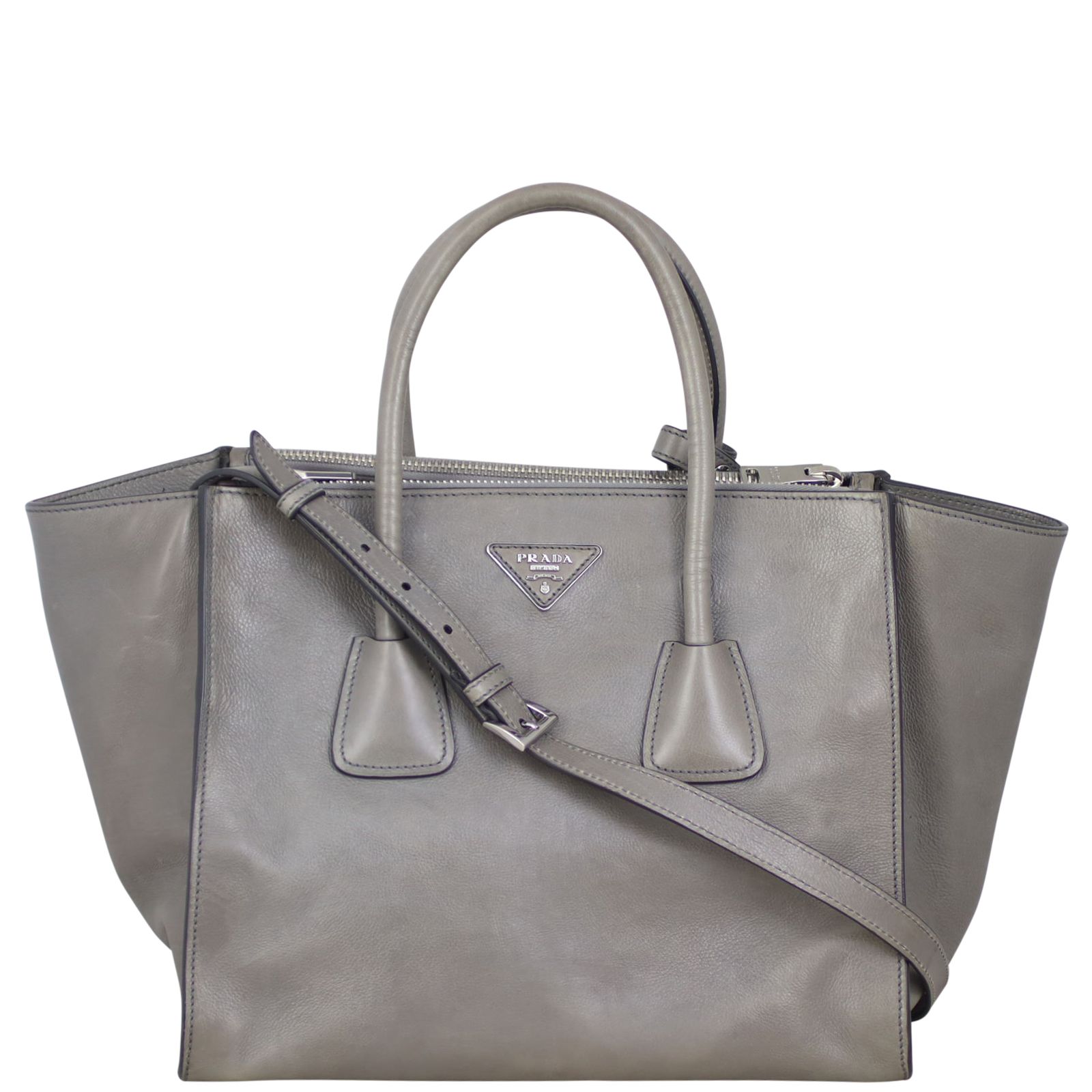 Prada Twin Pocket Glace Calfskin Tote