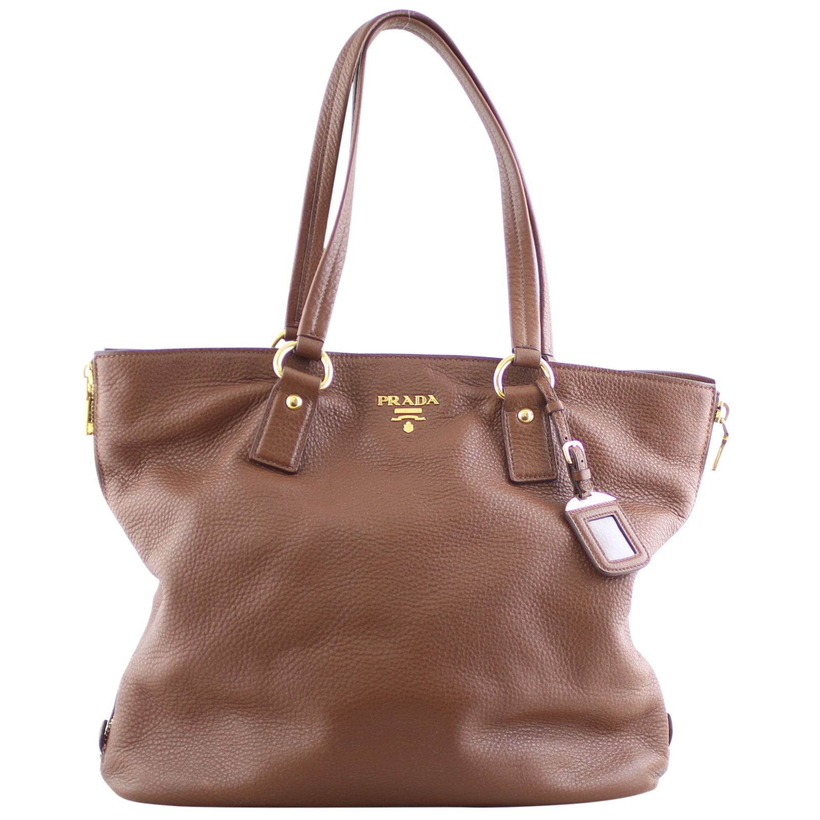Prada Vitello Daino Expandable Shopper Tote