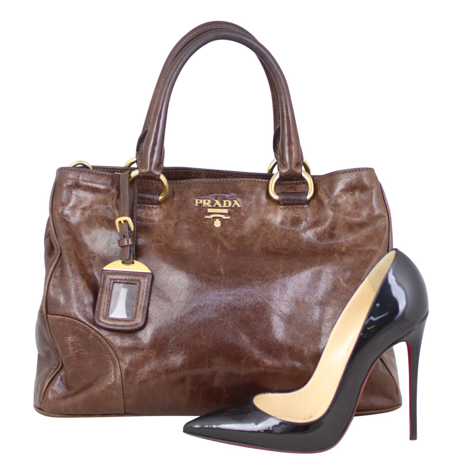 Prada Vitello Shine Two Way Tote