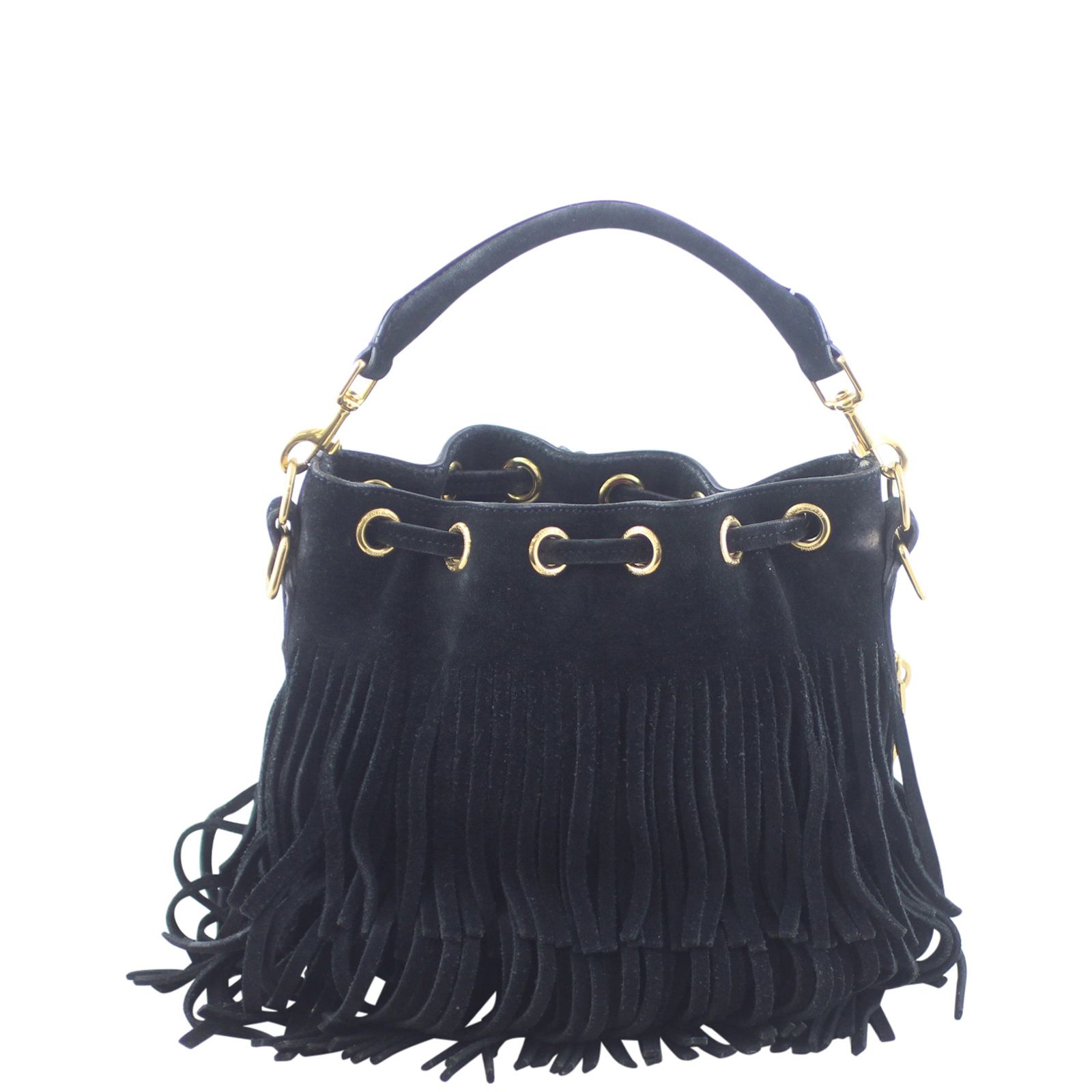 Saint laurent emmanuelle fringed bucket bag sale