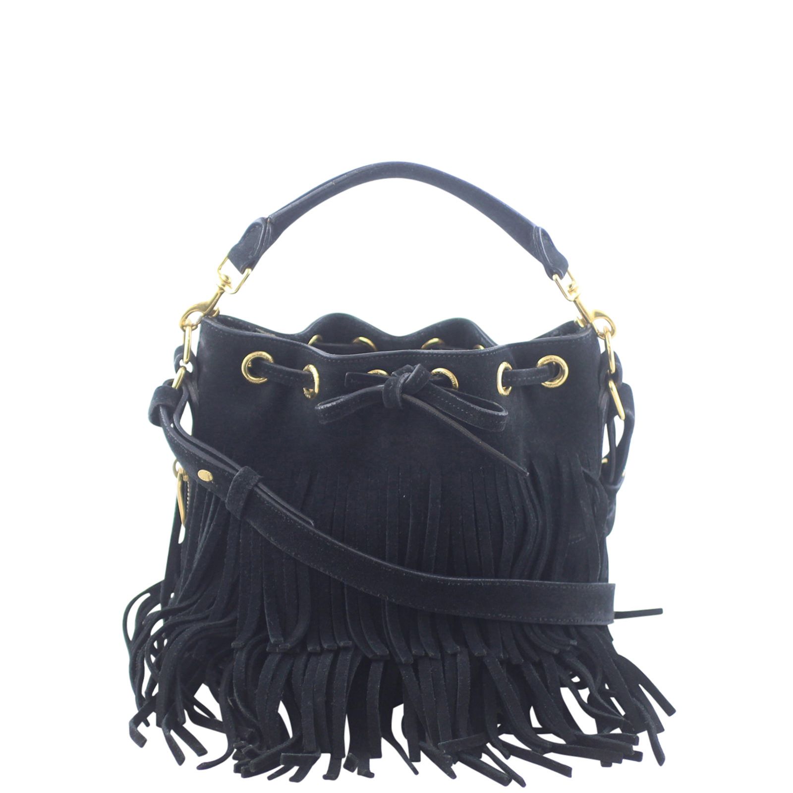 Saint Laurent Emmanuelle Fringe Bucket Bag