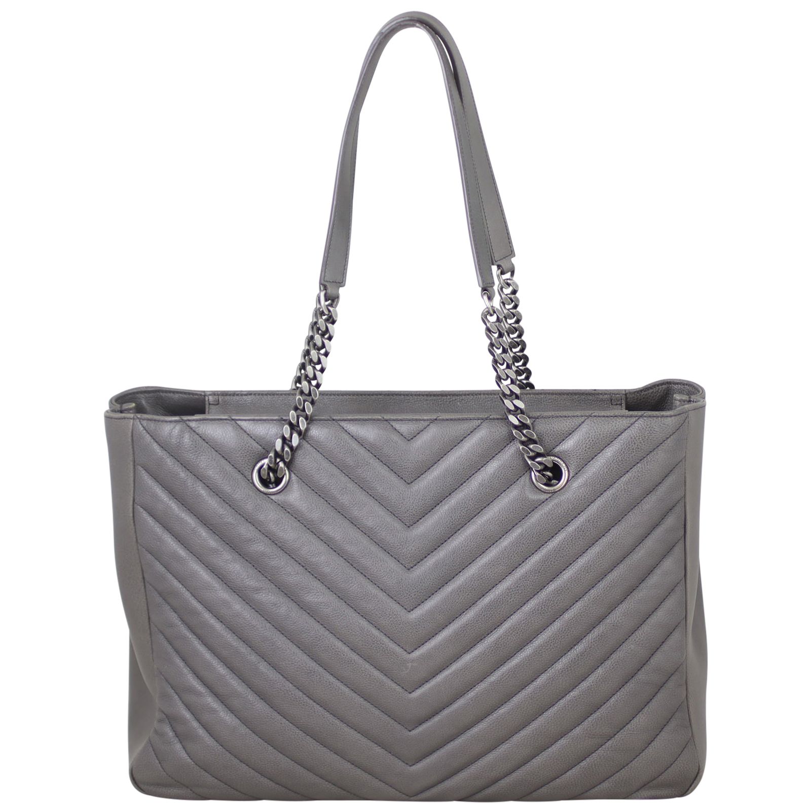 Saint Laurent Matelasse Chevron Monogram Shopping Bag
