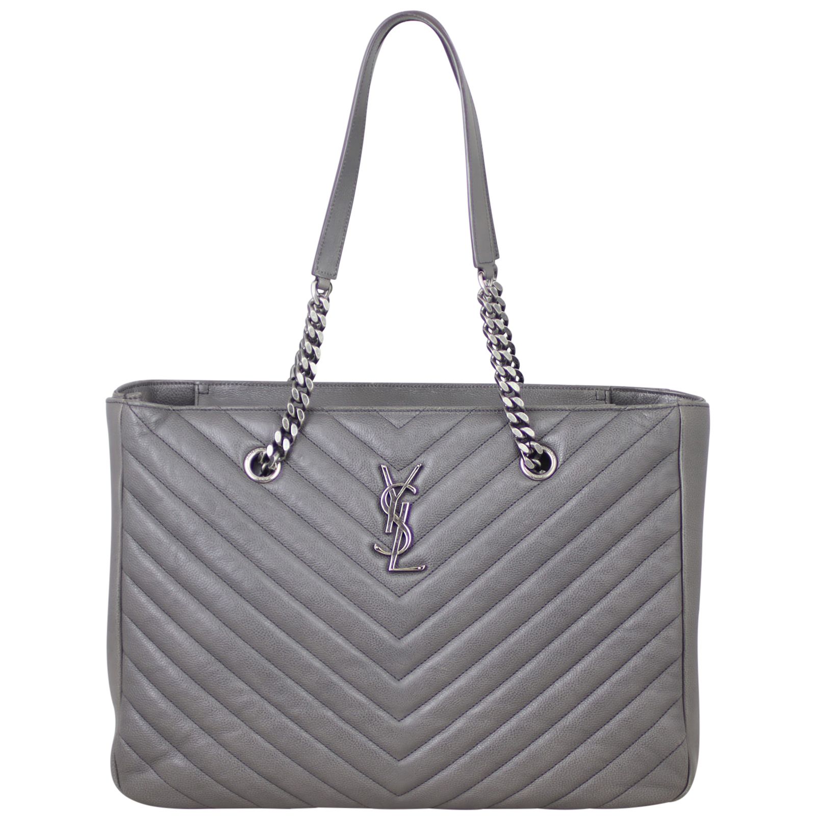 Saint Laurent Matelasse Chevron Monogram Shopping Bag