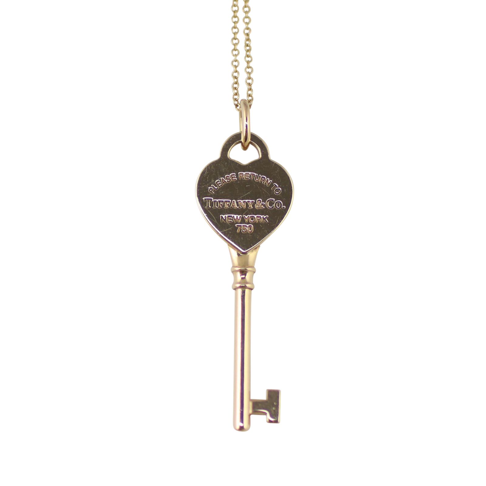 Tiffany & Co Return to Tiffany Key Pendant Necklace 18k Rose