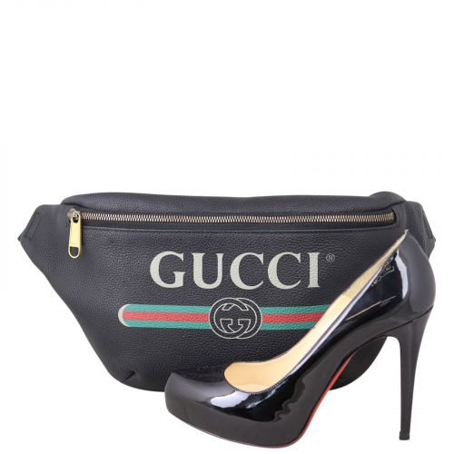 Gucci Retro Print Leather Belt Bag