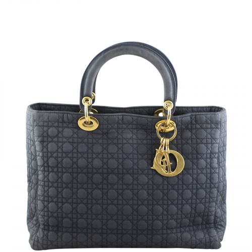 Dior Lady Dior Cannage Quilted Canvas Bag