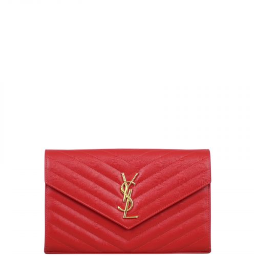 ysl chain wallet red